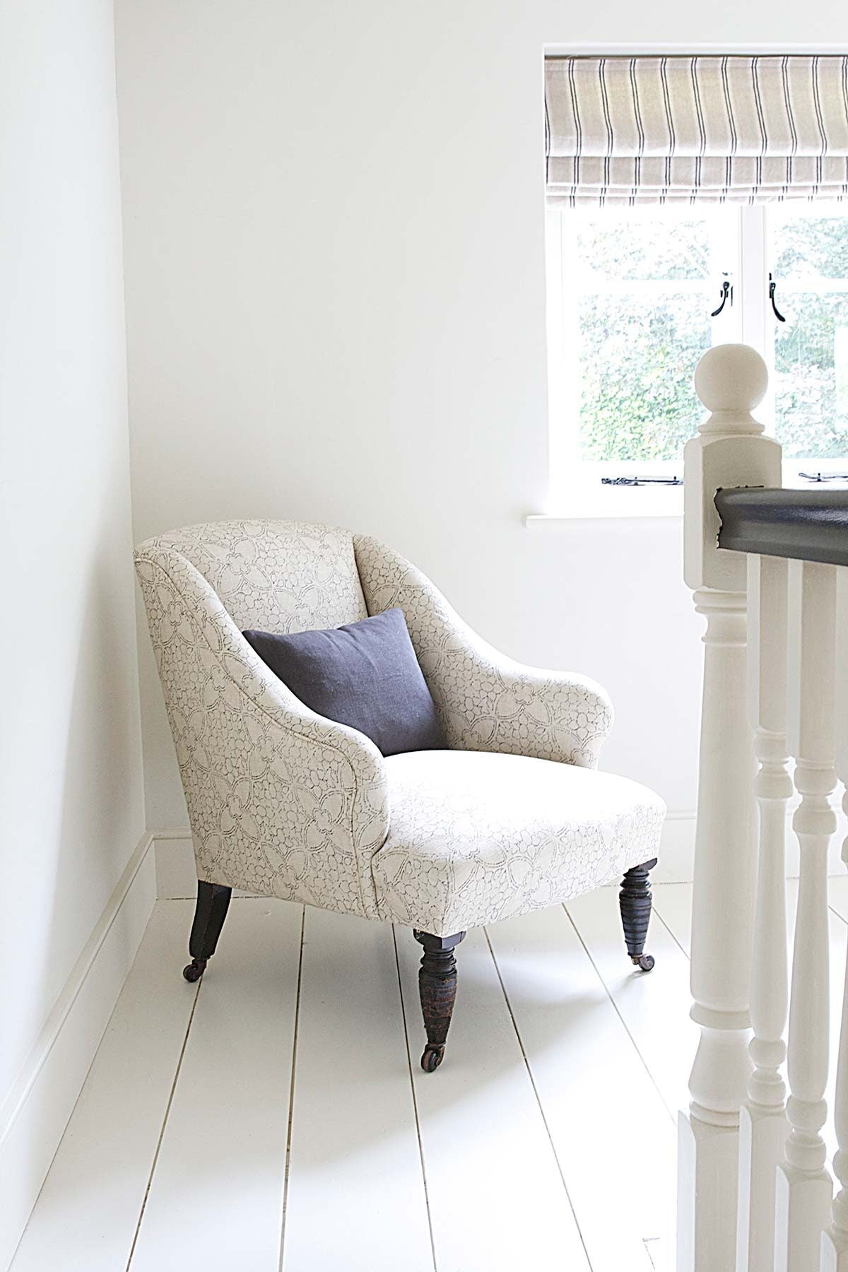 Kate Forman Stripe Indigo Made to Measure Roman Blinds – image 3