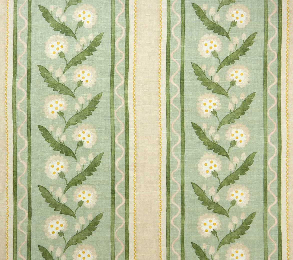 Moss - Polly Stripe, Flori Collection by Linwood fabric