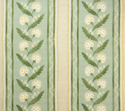 Moss - Polly Stripe, Flori Collection by Linwood fabric