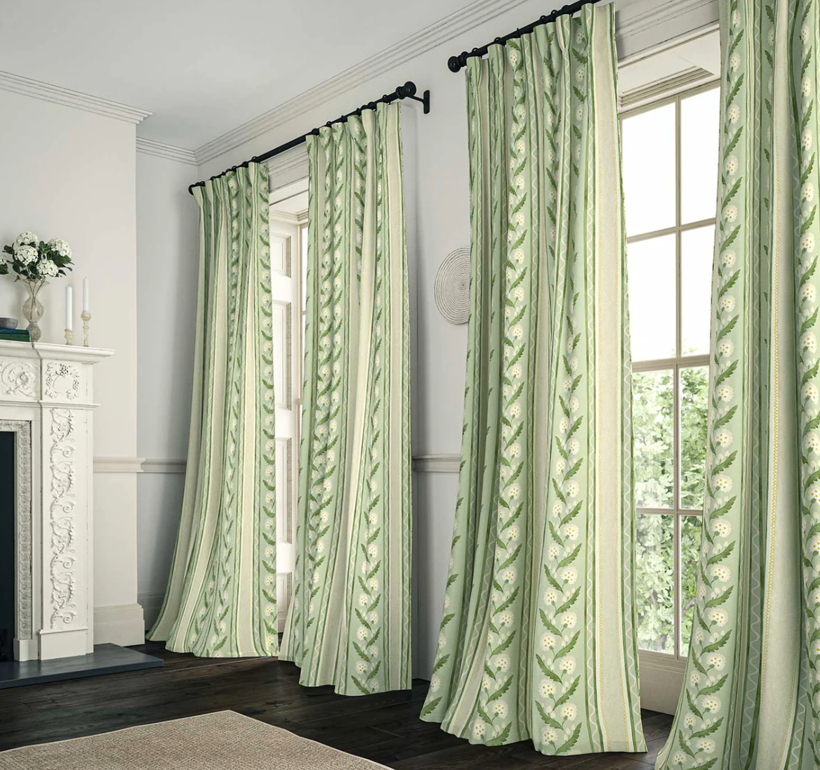 Moss - Polly Stripe, Flori Collection by Linwood