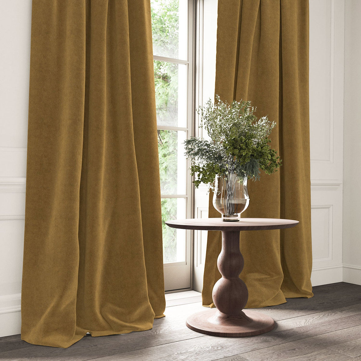 Linwood NoMo Antique Gold FR Made to Measure Curtains