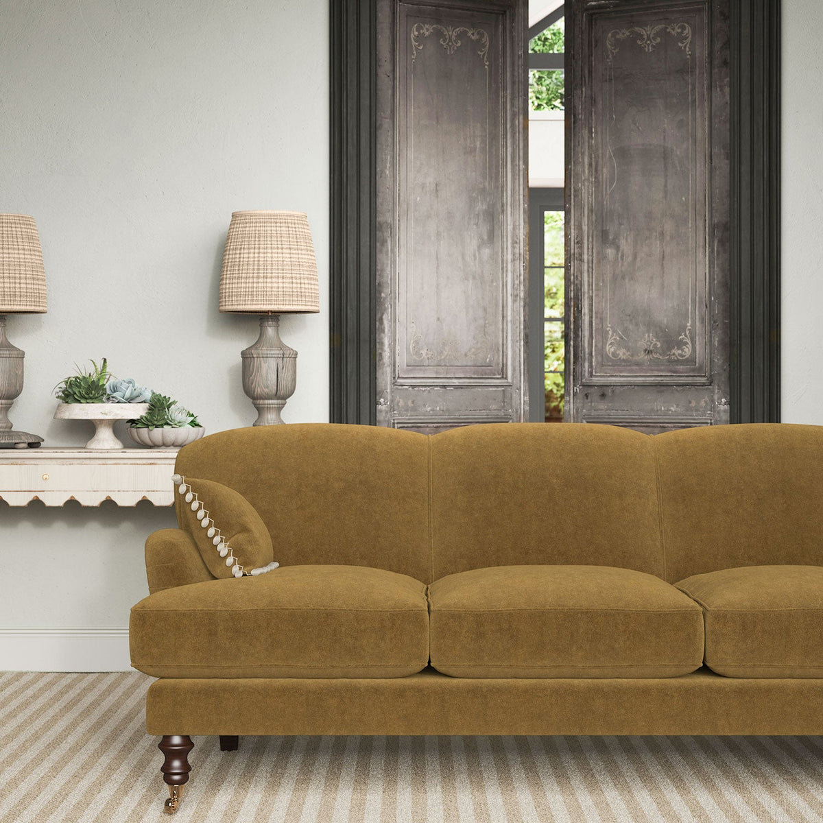 Linwood NoMo Antique Gold FR Made to Measure Roman Blinds