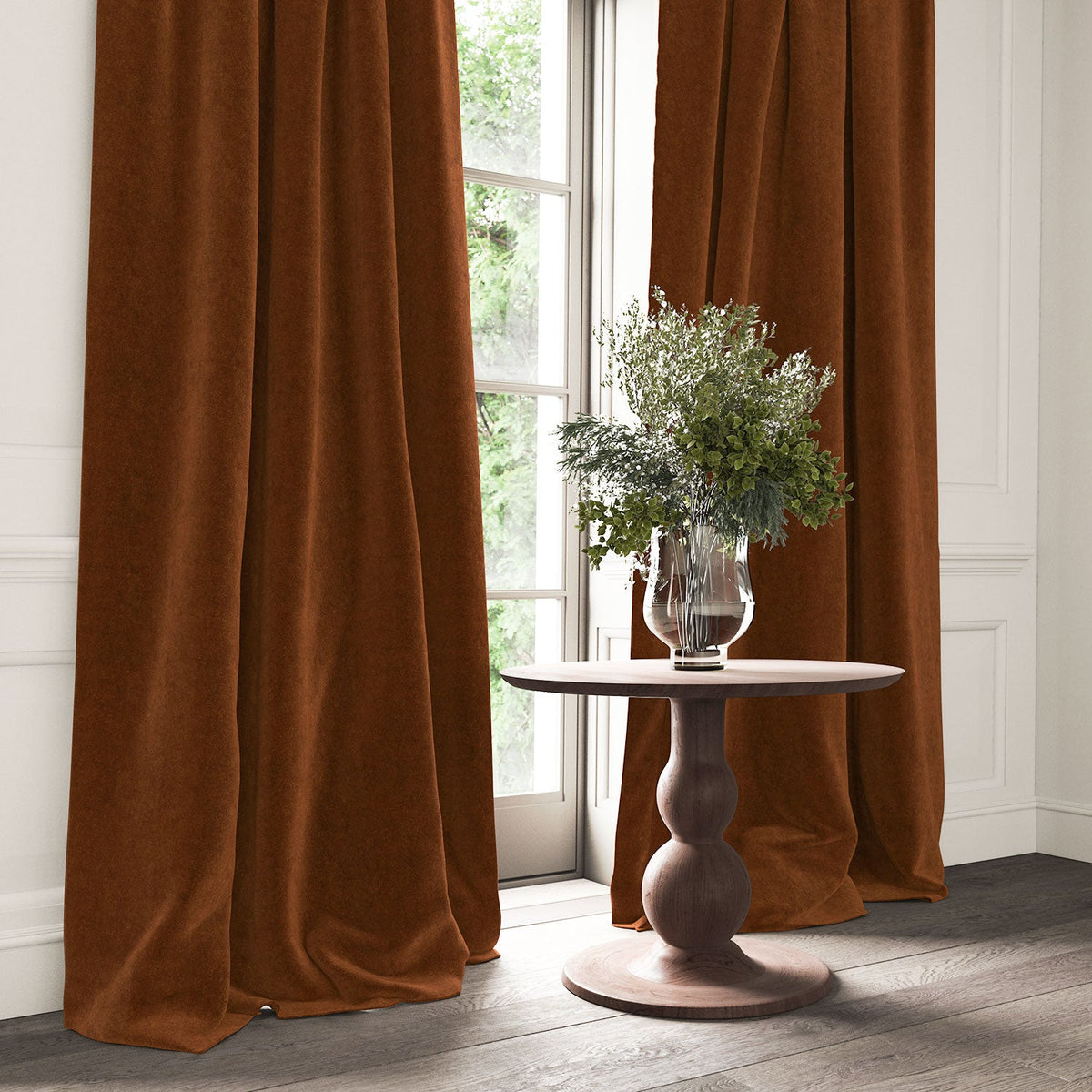 Linwood NoMo Cherry Wood FR Made to Measure Roman Blinds
