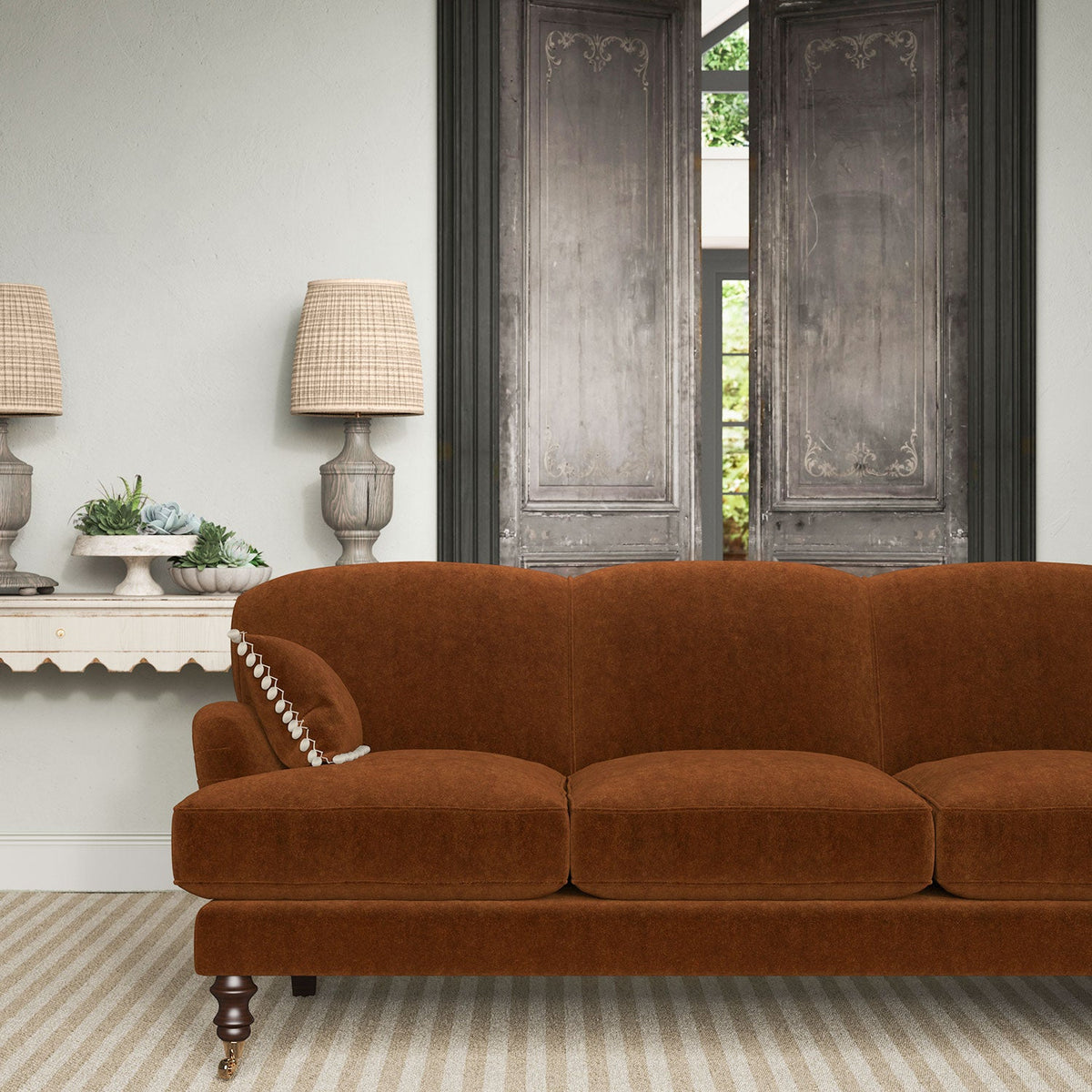 Linwood NoMo Cherry Wood FR Made to Measure Roman Blinds