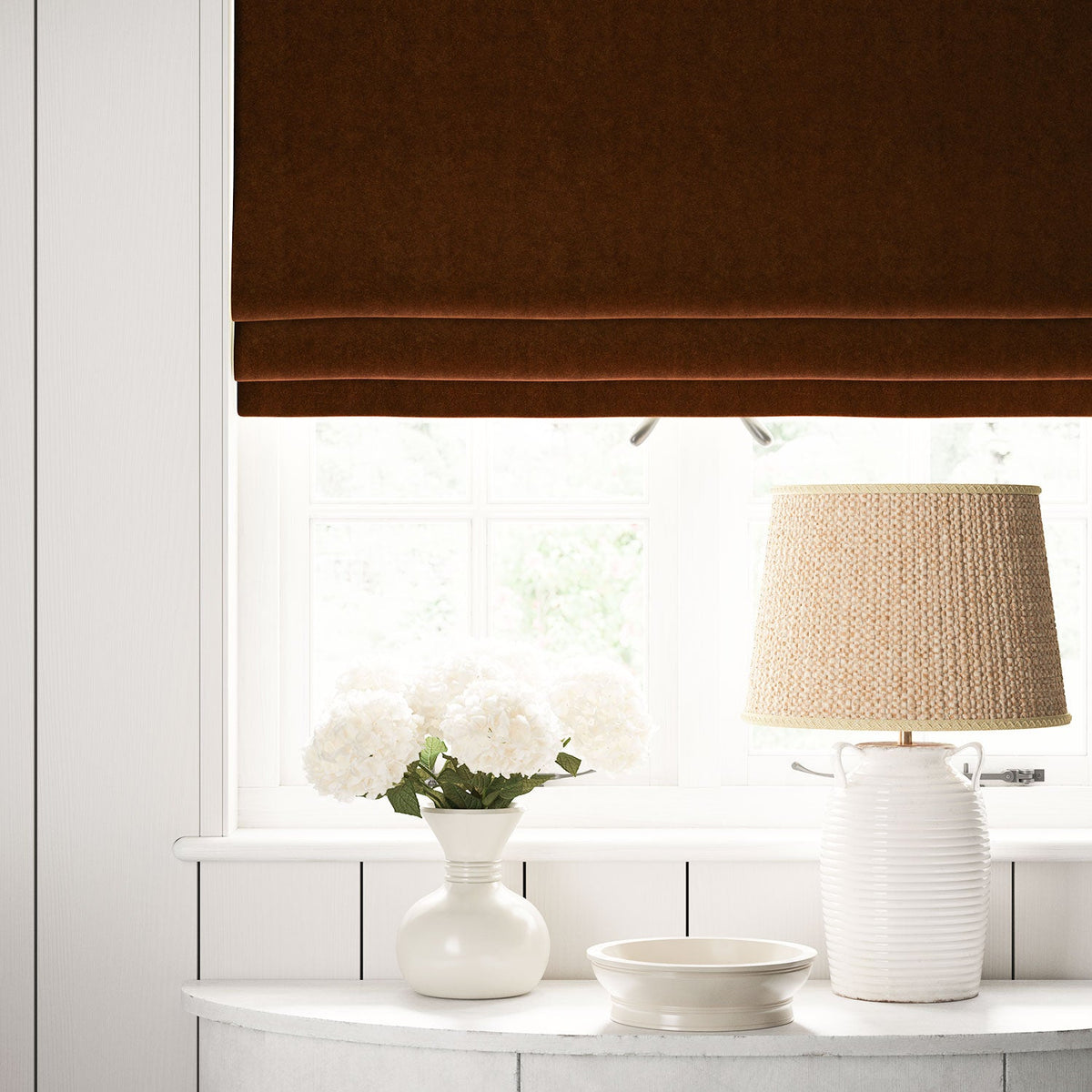 Linwood NoMo Cherry Wood FR Made to Measure Curtains