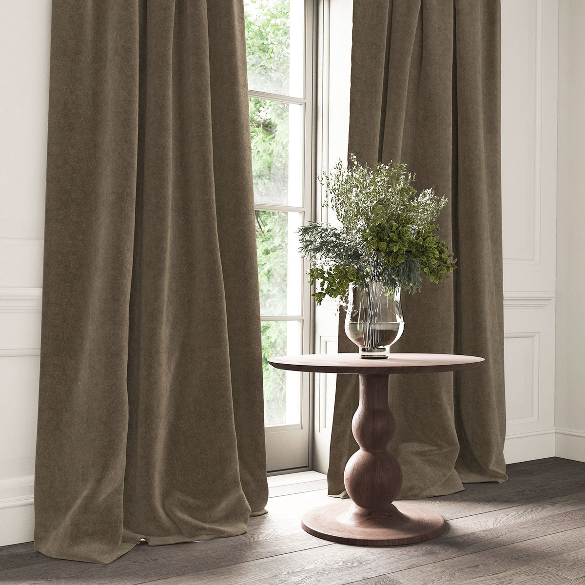 Linwood NoMo Dark Truffle FR Made to Measure Roman Blinds