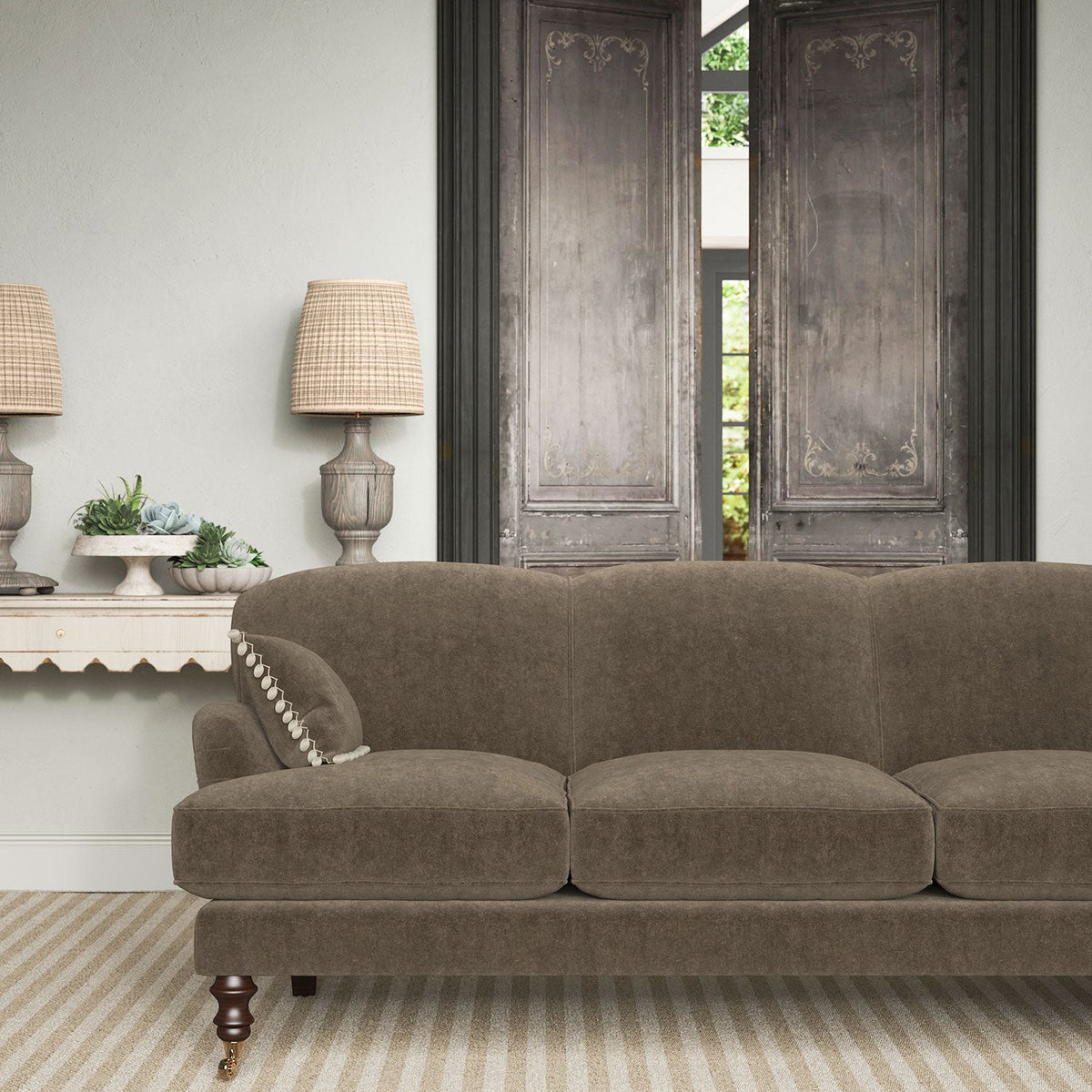 Linwood NoMo Dark Truffle FR Made to Measure Roman Blinds