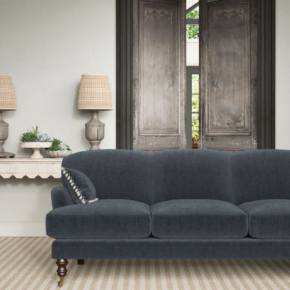 Linwood NoMo Imperial Blue FR Made to Measure Roman Blinds