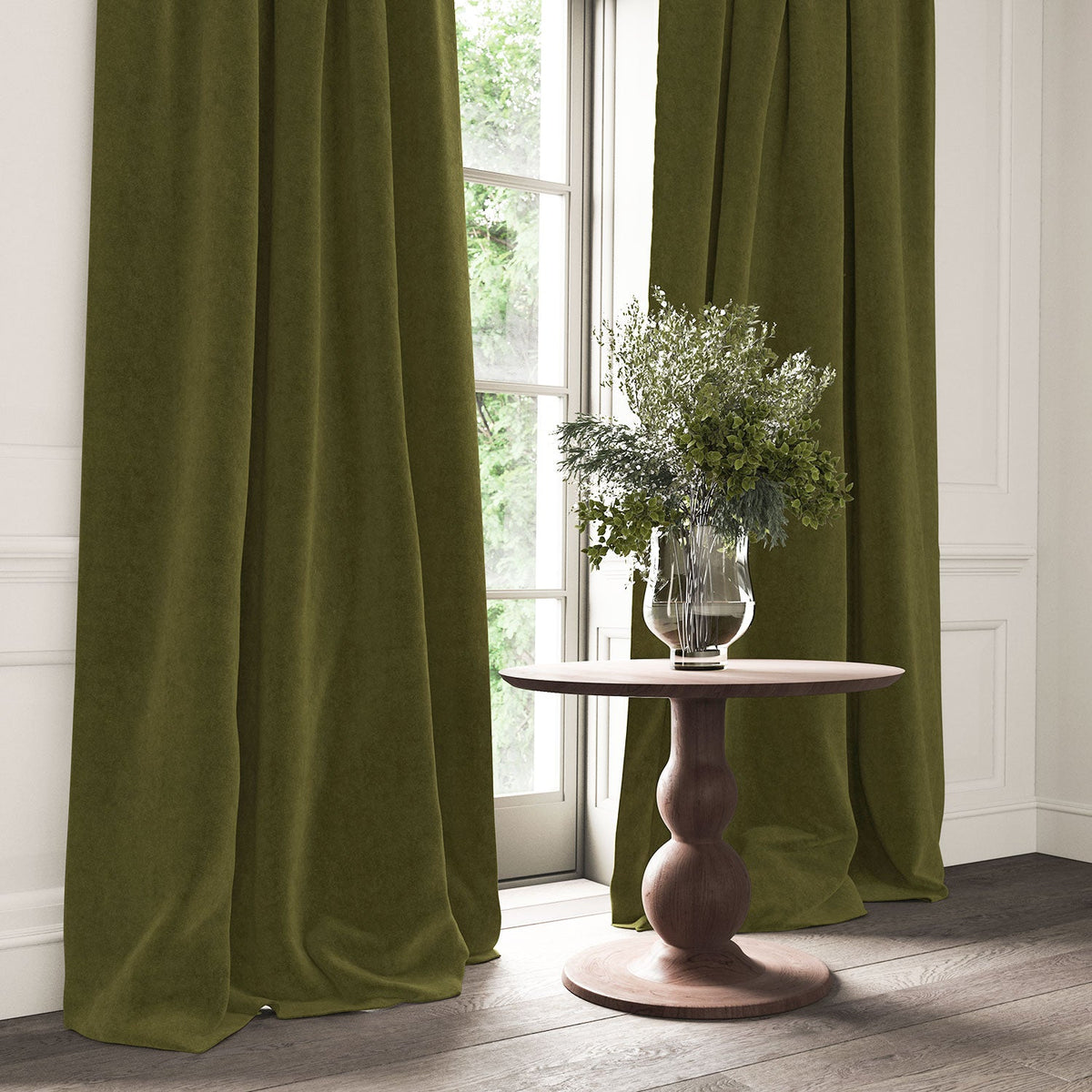 Linwood NoMo Moss FR Made to Measure Roman Blinds