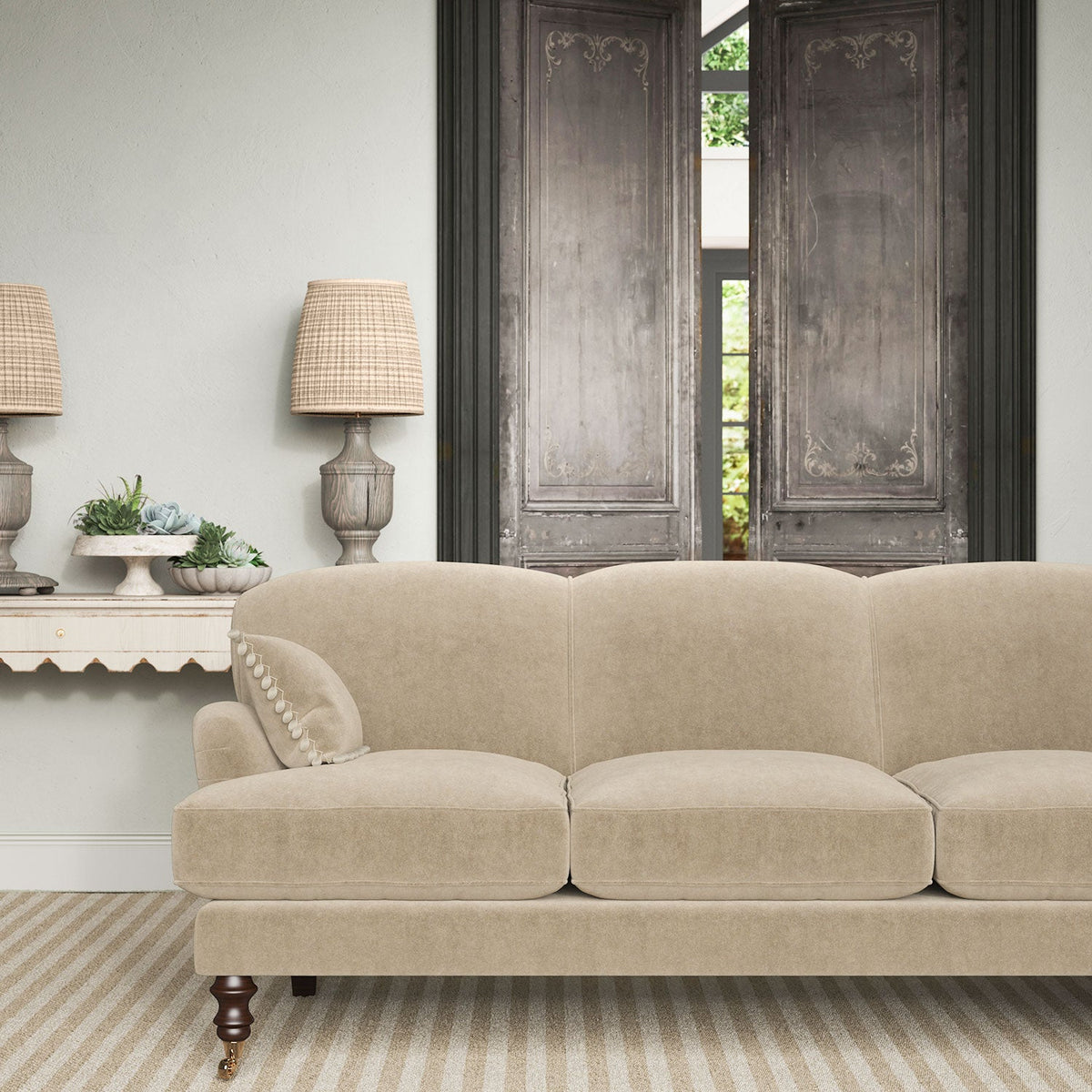Linwood NoMo Oyster FR Made to Measure Roman Blinds