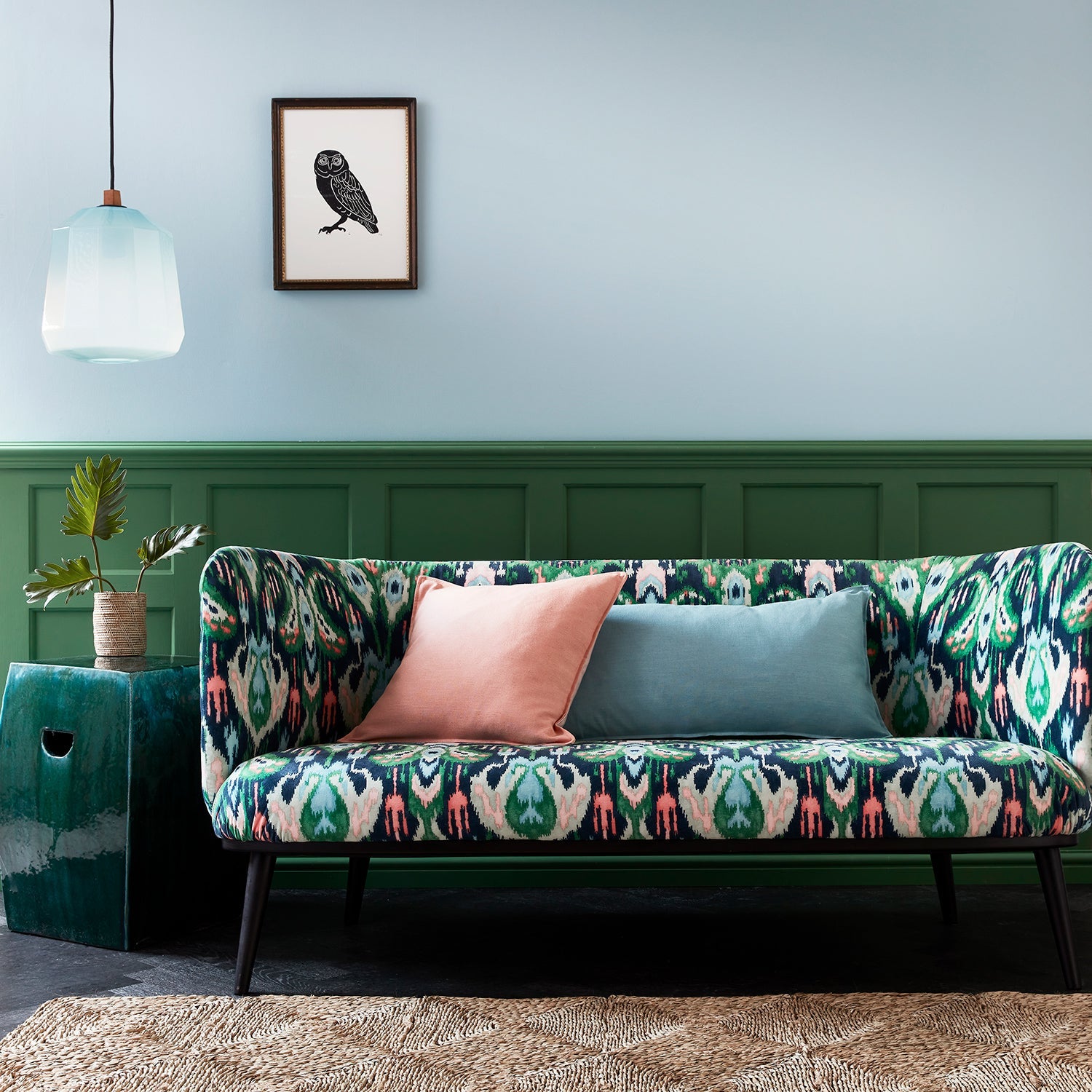 Linwood Bukhara Emerald FR Made to Measure Curtains