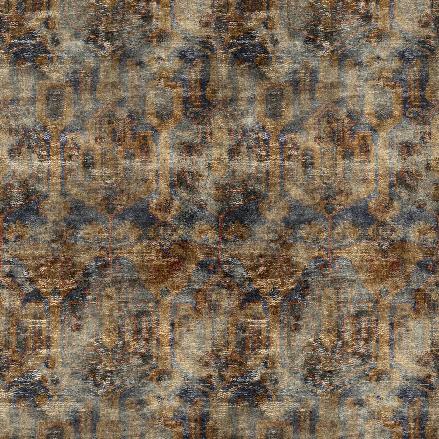 Linwood Kadife Teal Gold FR Made to Measure Curtains