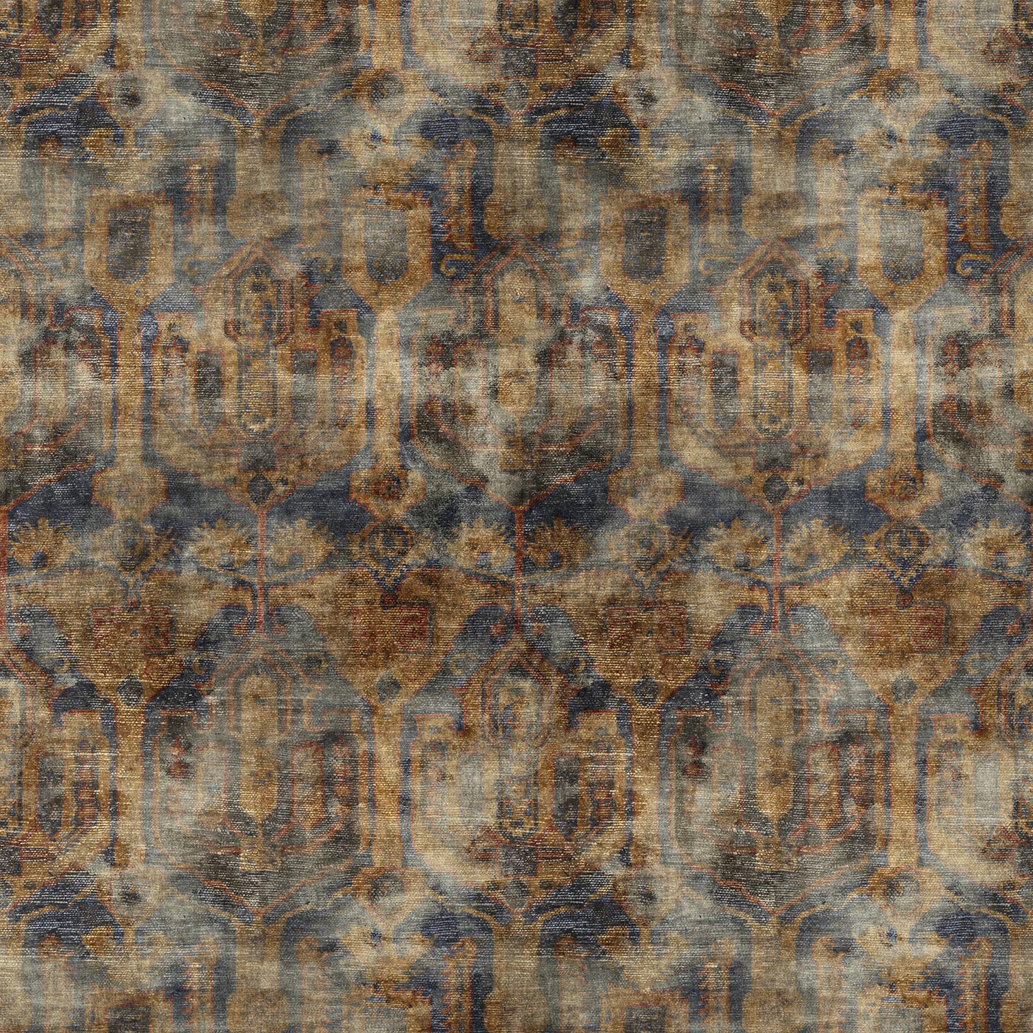 Linwood Kadife Teal Gold FR Made to Measure Curtains
