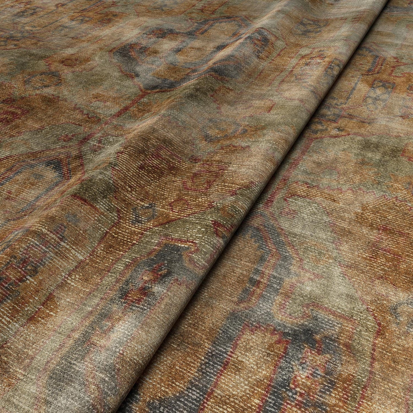 Linwood Kadife Green Gold FR Made to Measure Curtains