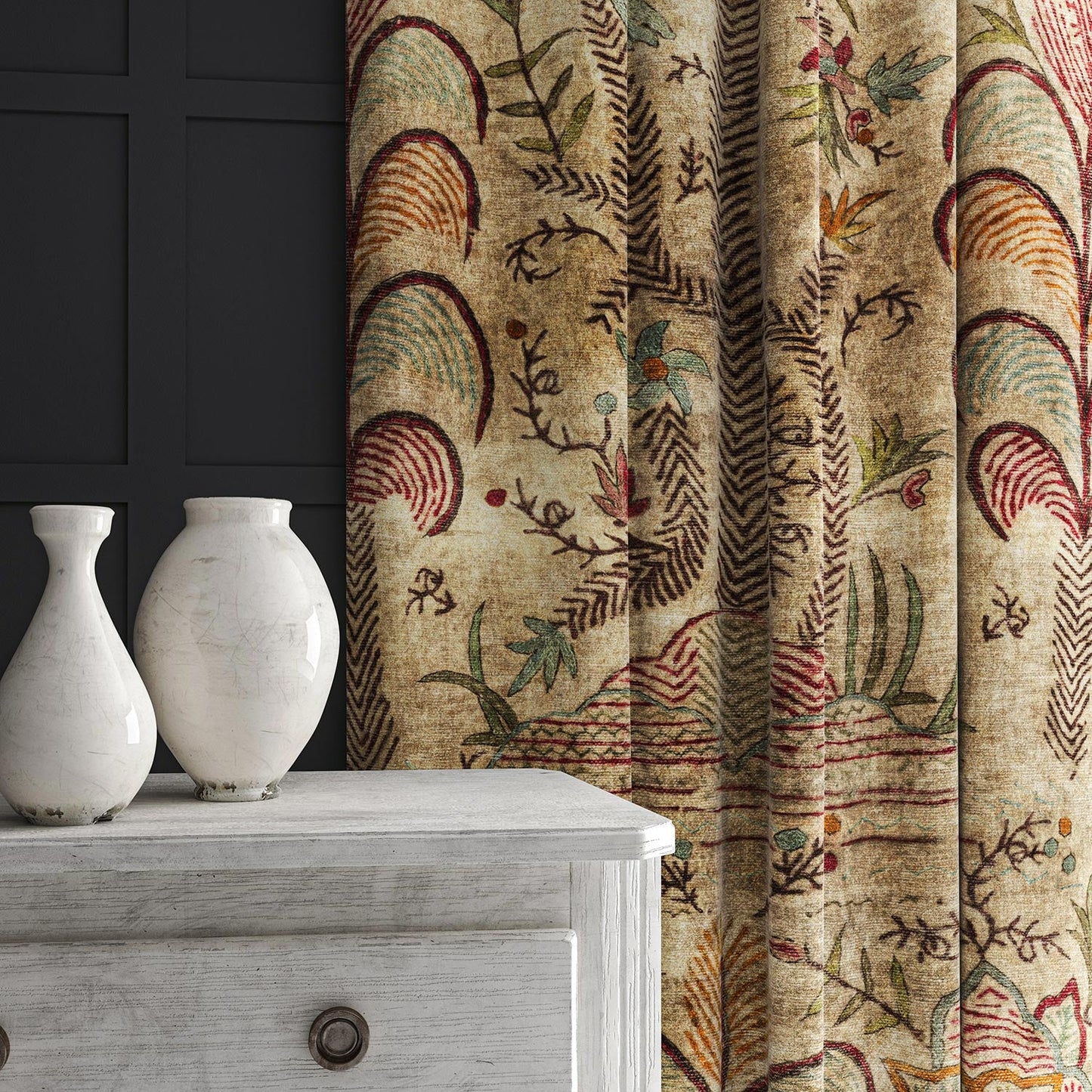 Linwood Songbird Sand FR Made to Measure Curtains