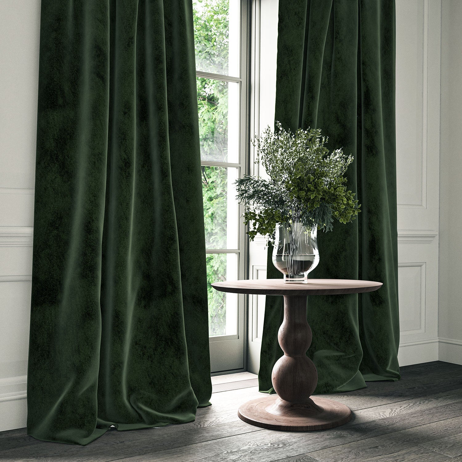 Linwood Omega Bottle Green CFR Made to Measure Curtains