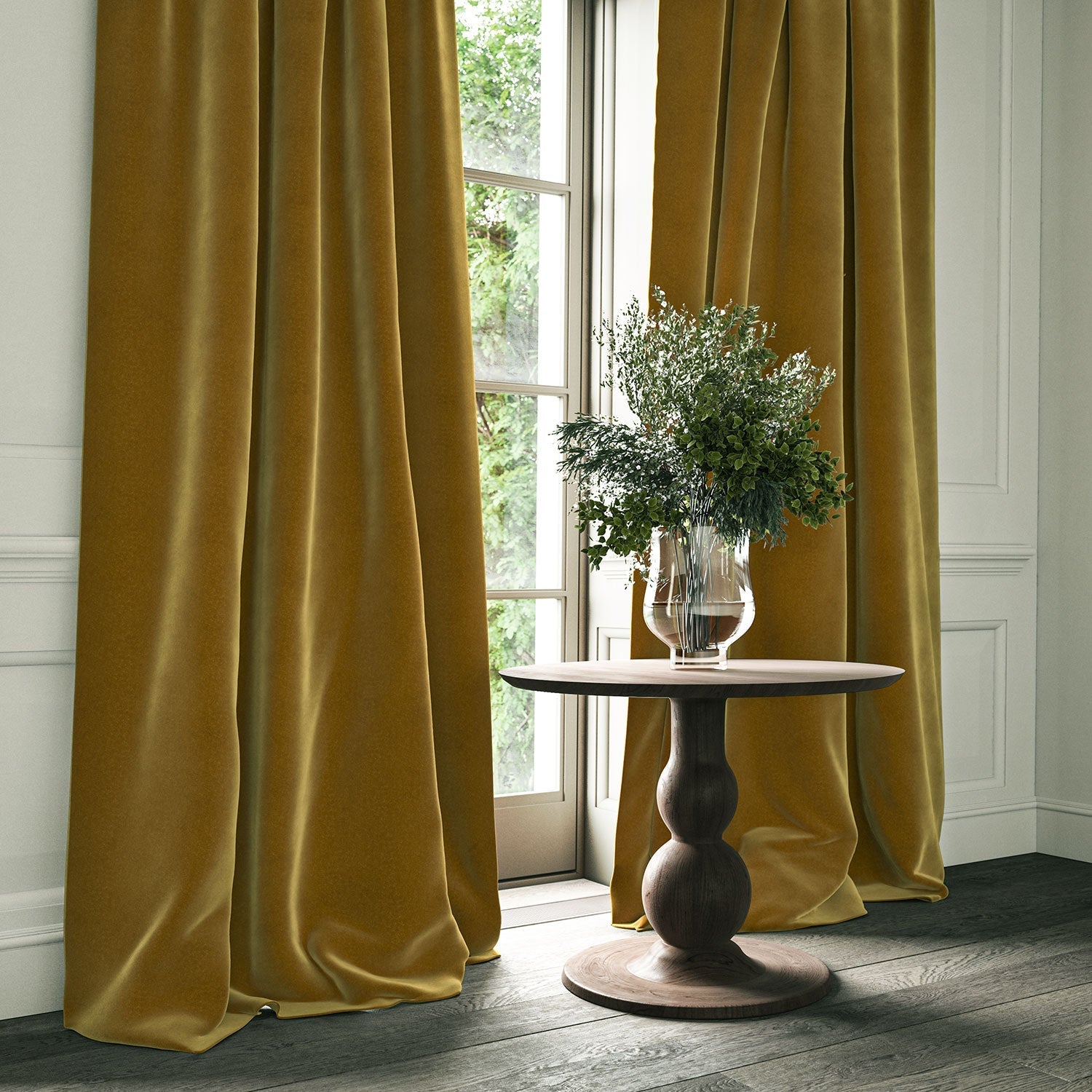 Linwood Omega Brass CFR Made to Measure Curtains