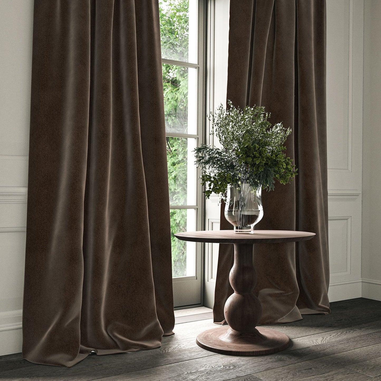 Linwood Omega Cafe Noir CFR Made to Measure Curtains