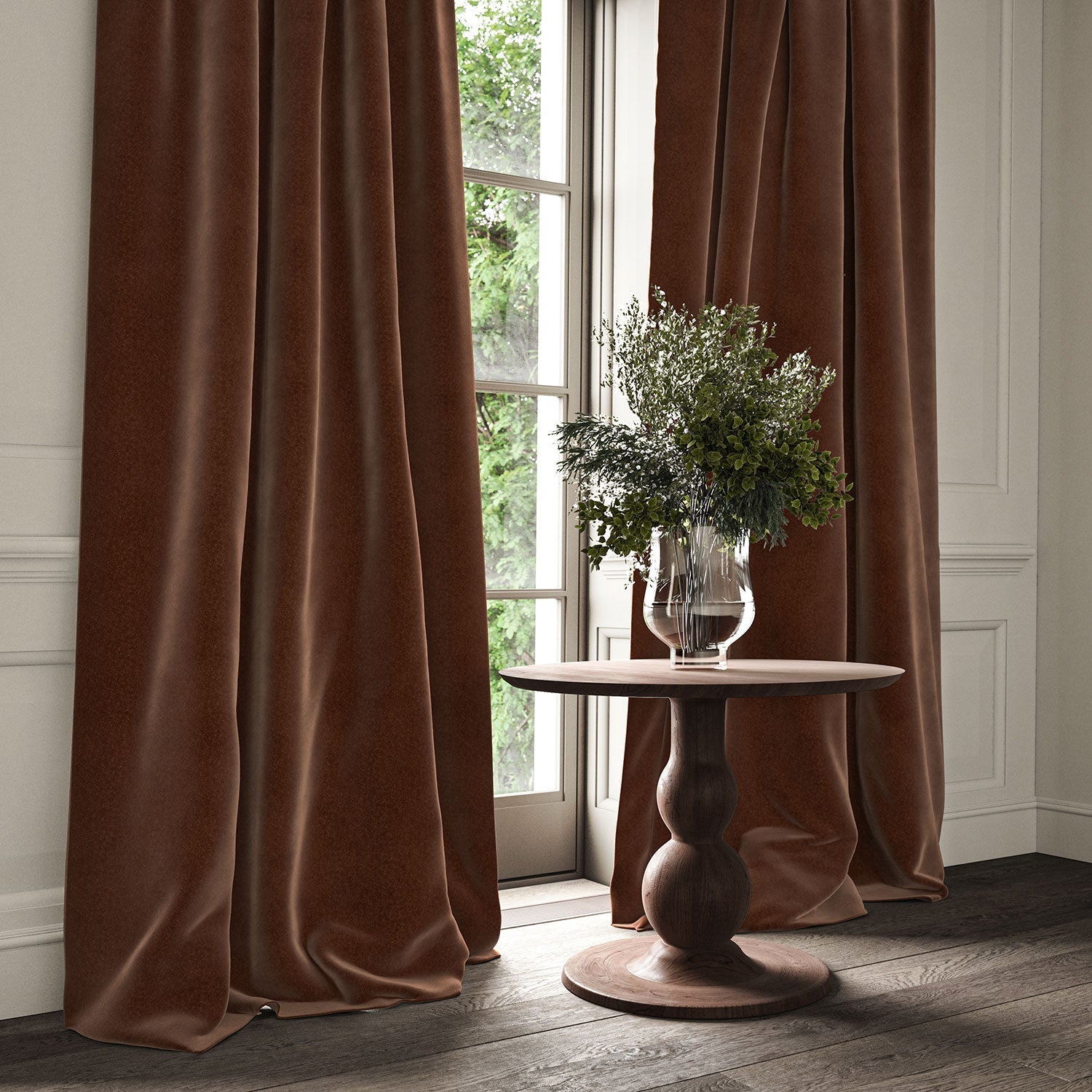 Linwood Omega Carob CFR Made to Measure Curtains