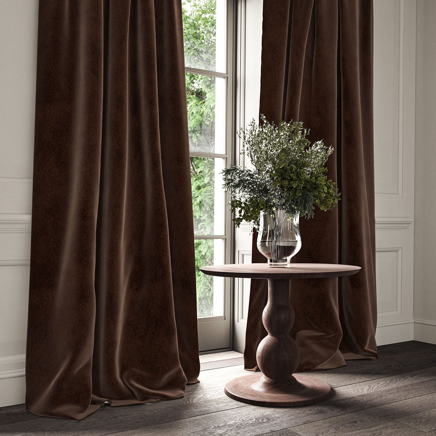 Linwood Omega Chocolate CFR Made to Measure Curtains