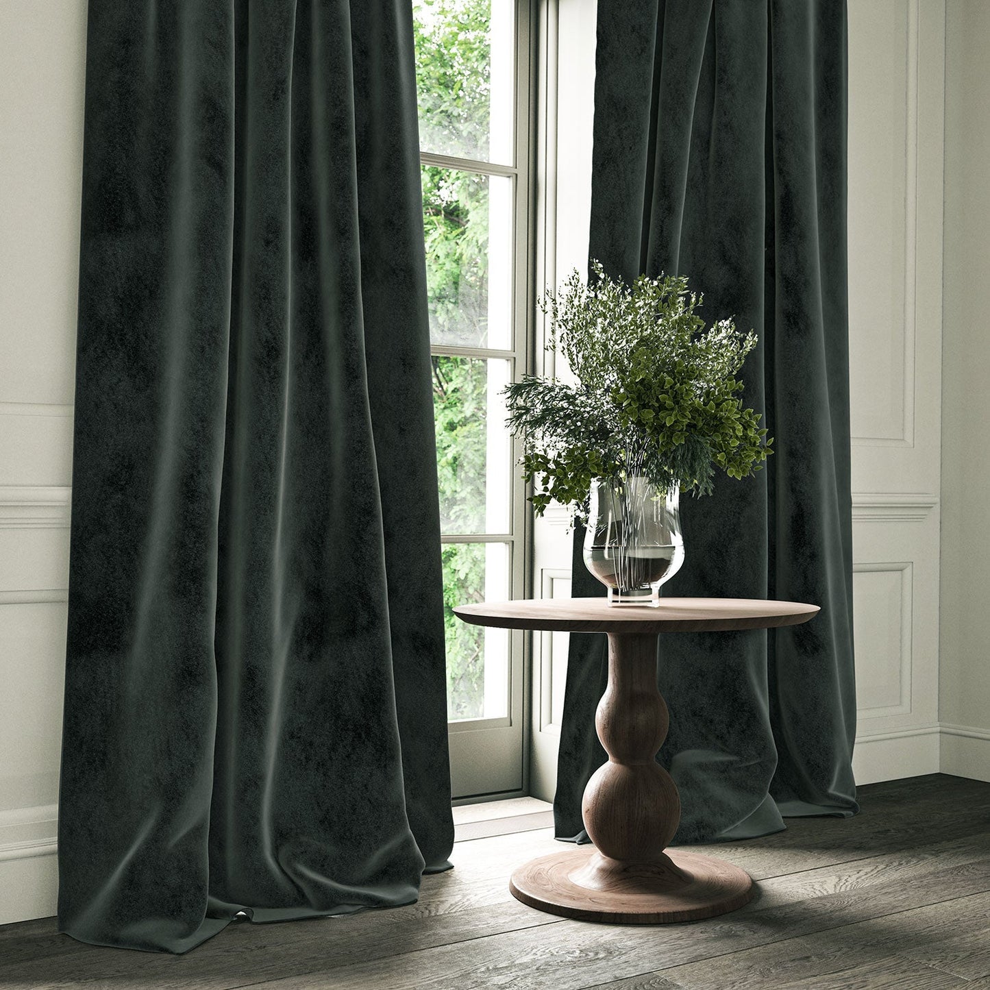 Linwood Omega Coal CFR Made to Measure Curtains