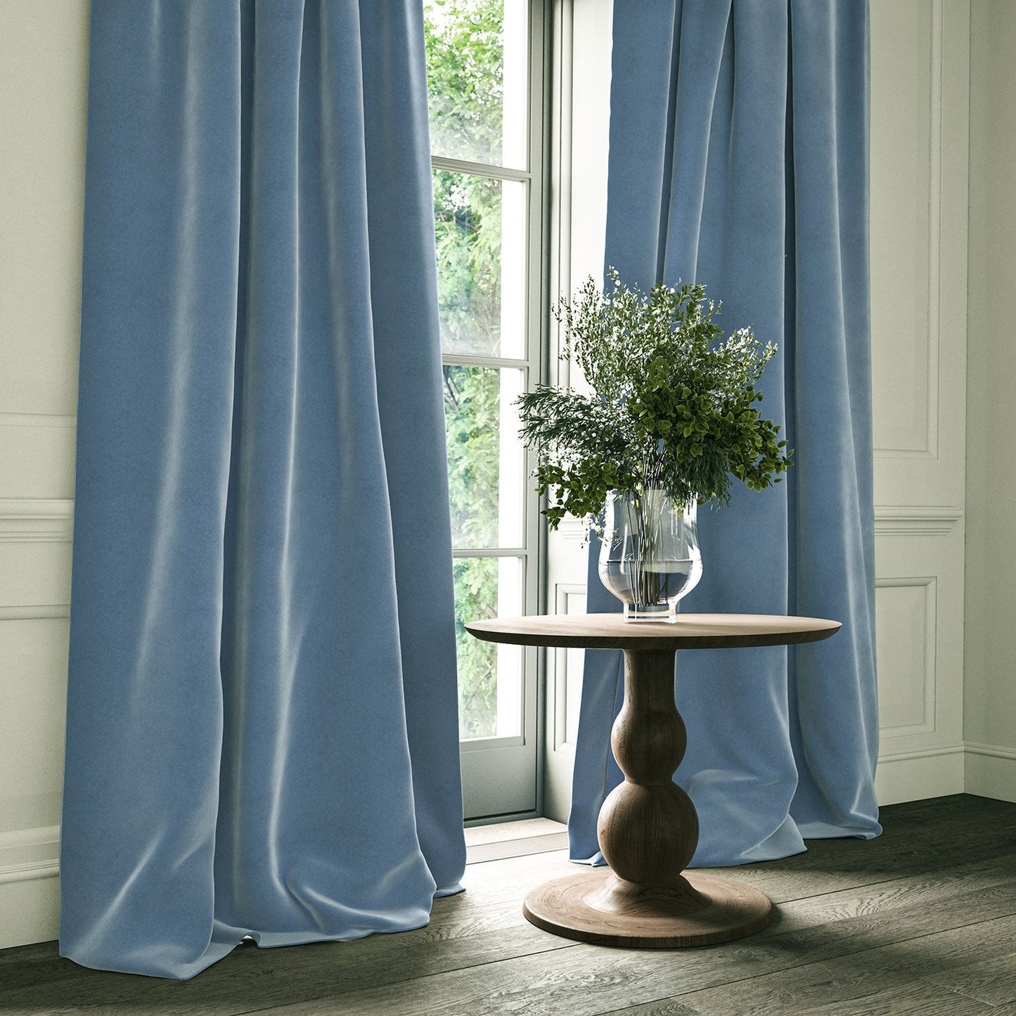 Linwood Omega Cornflower CFR Made to Measure Curtains