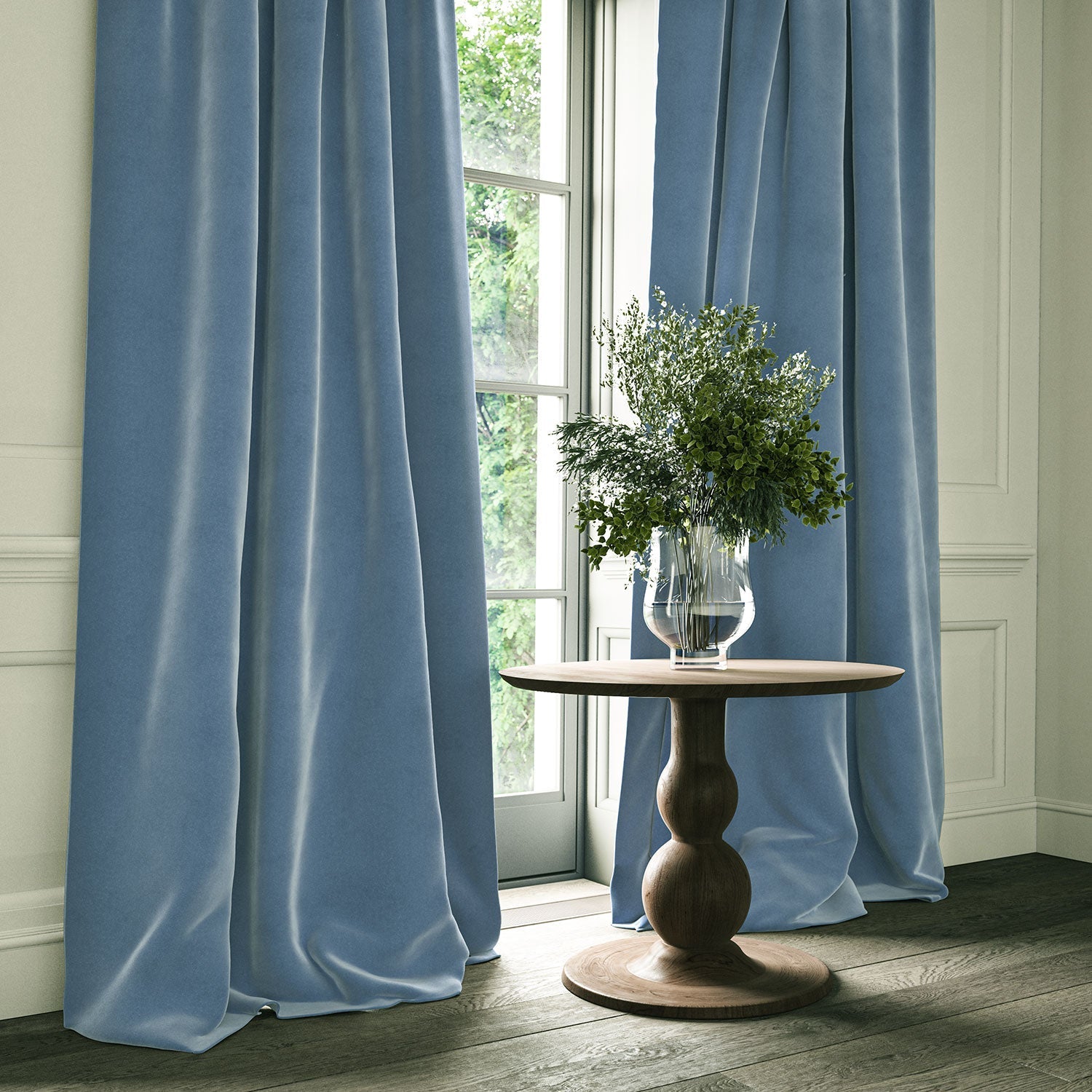Linwood Omega Cornflower CFR Made to Measure Curtains