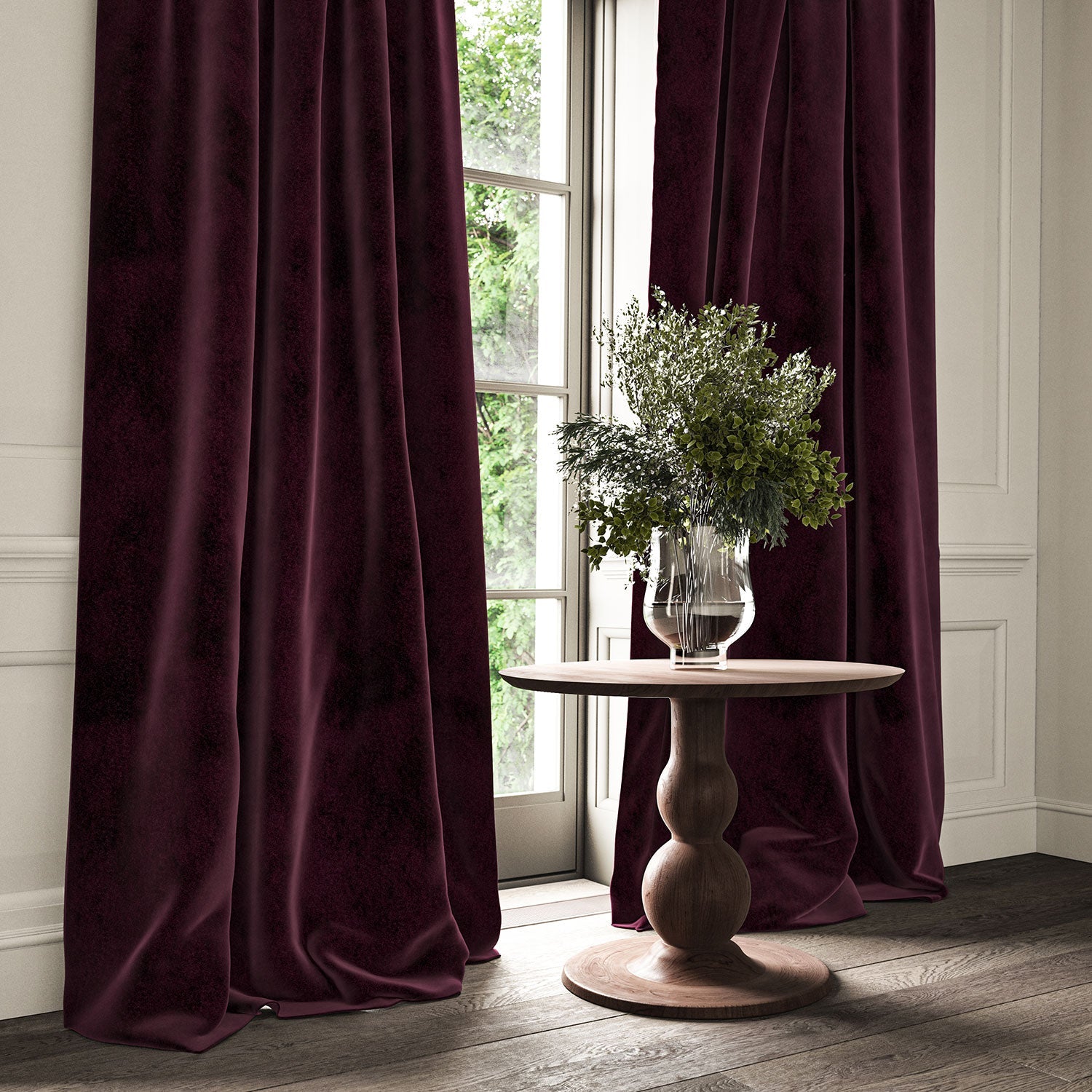 Linwood Omega Deep Purple CFR Made to Measure Curtains