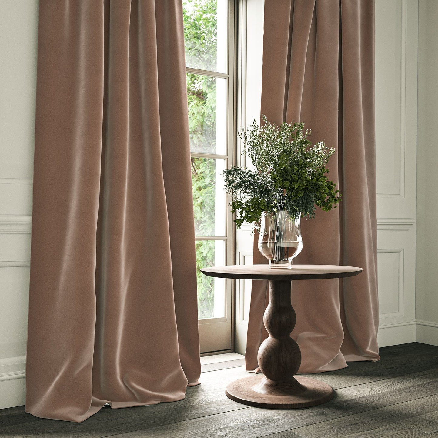 Linwood Omega Dusky Pink CFR Made to Measure Curtains