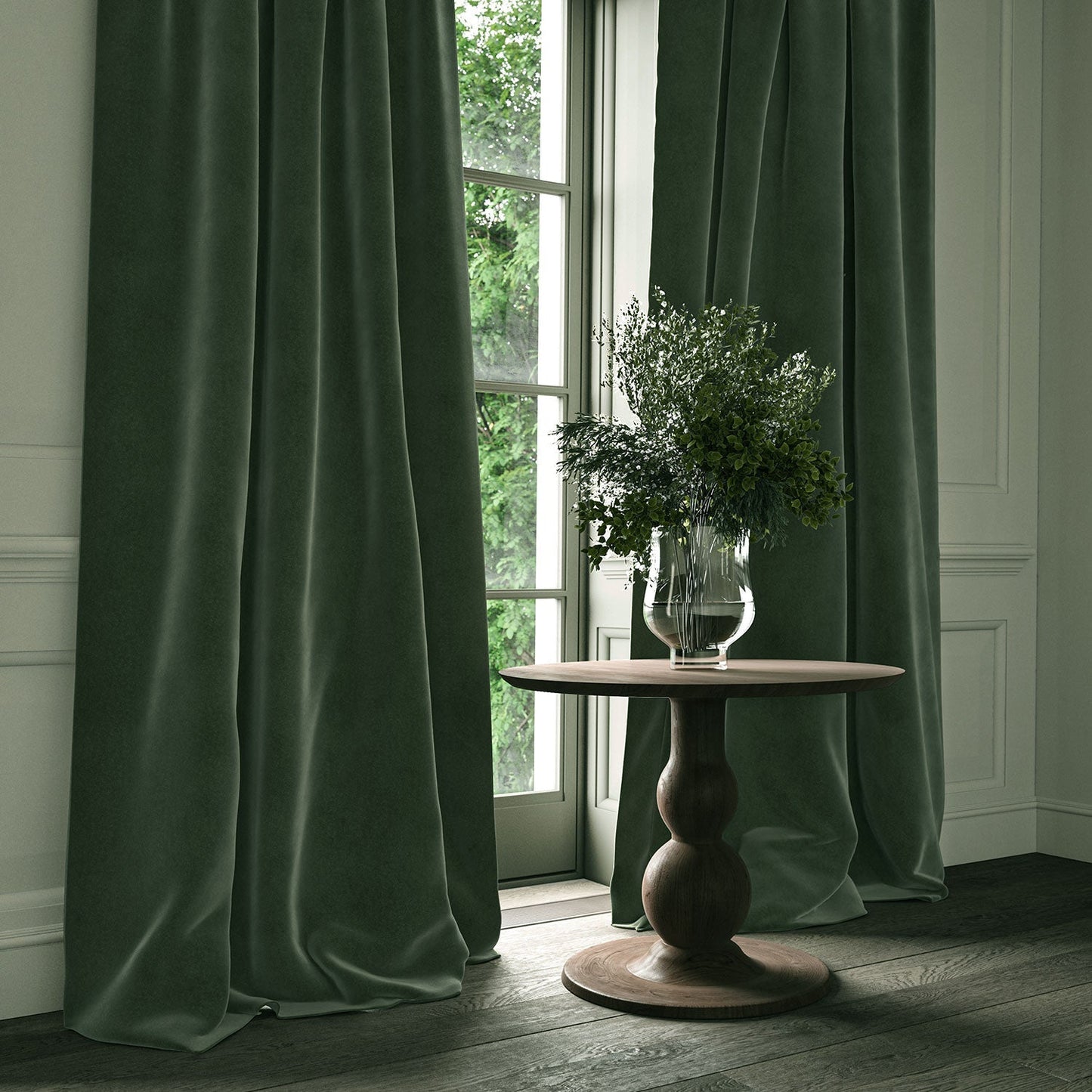 Linwood Omega Evergreen CFR Made to Measure Curtains