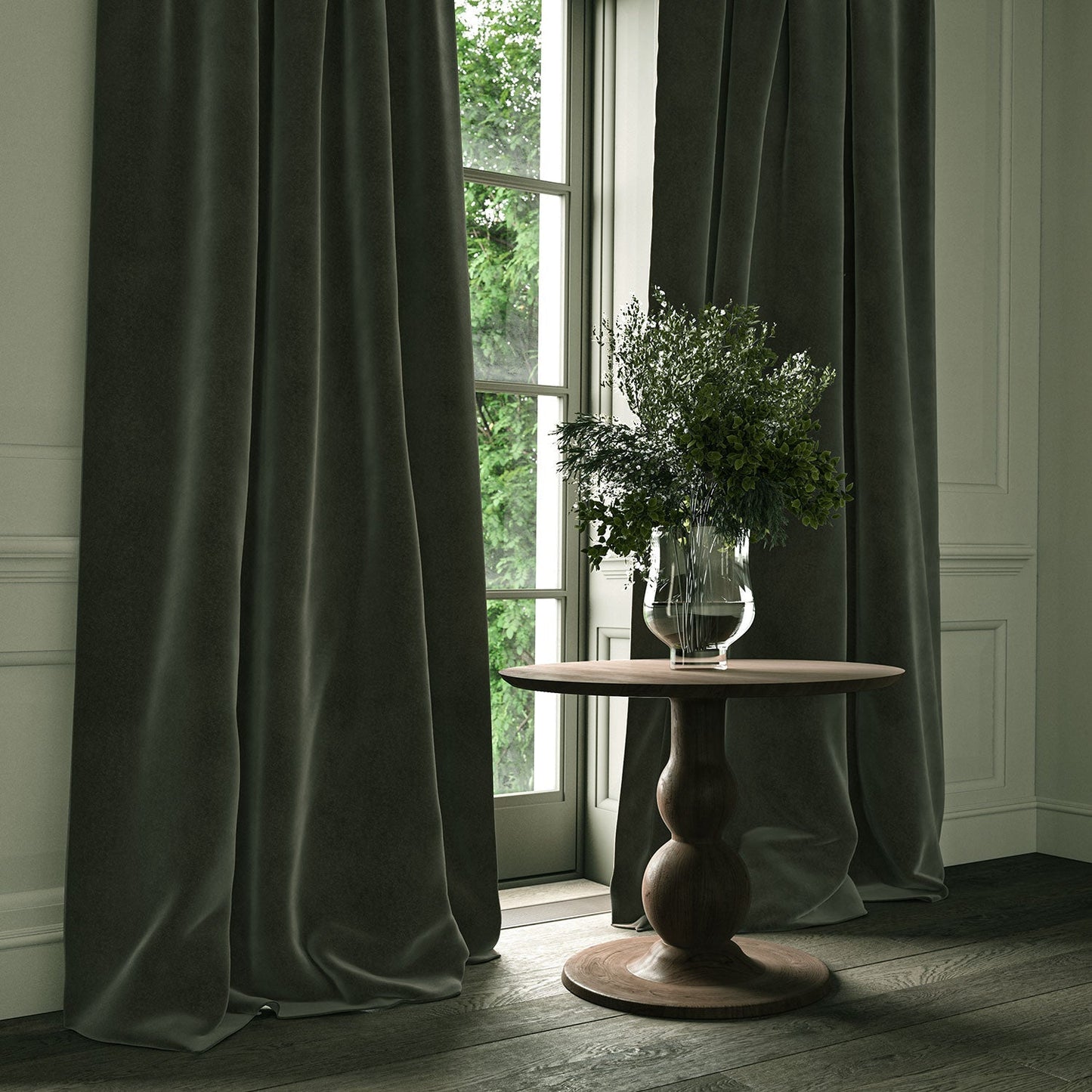 Linwood Omega Graphite CFR Made to Measure Curtains