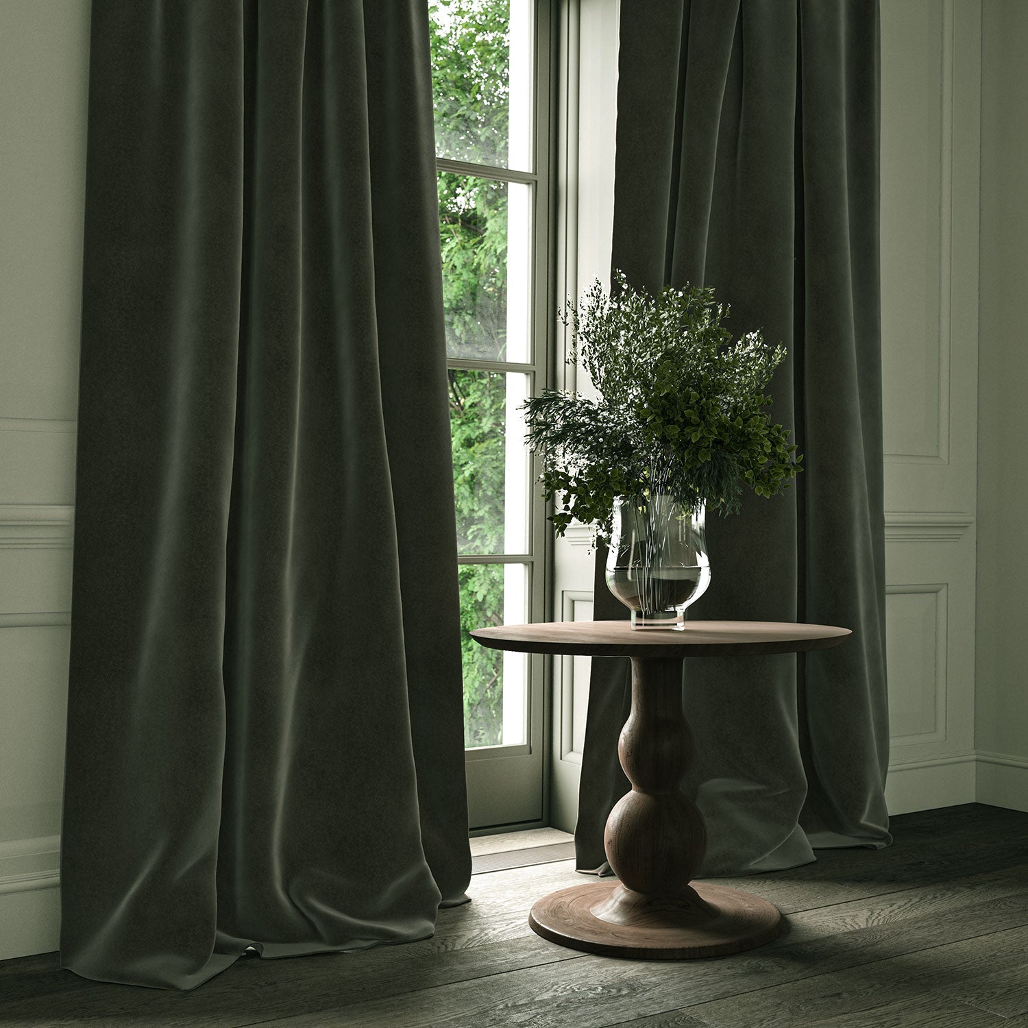 Linwood Omega Graphite CFR Made to Measure Curtains