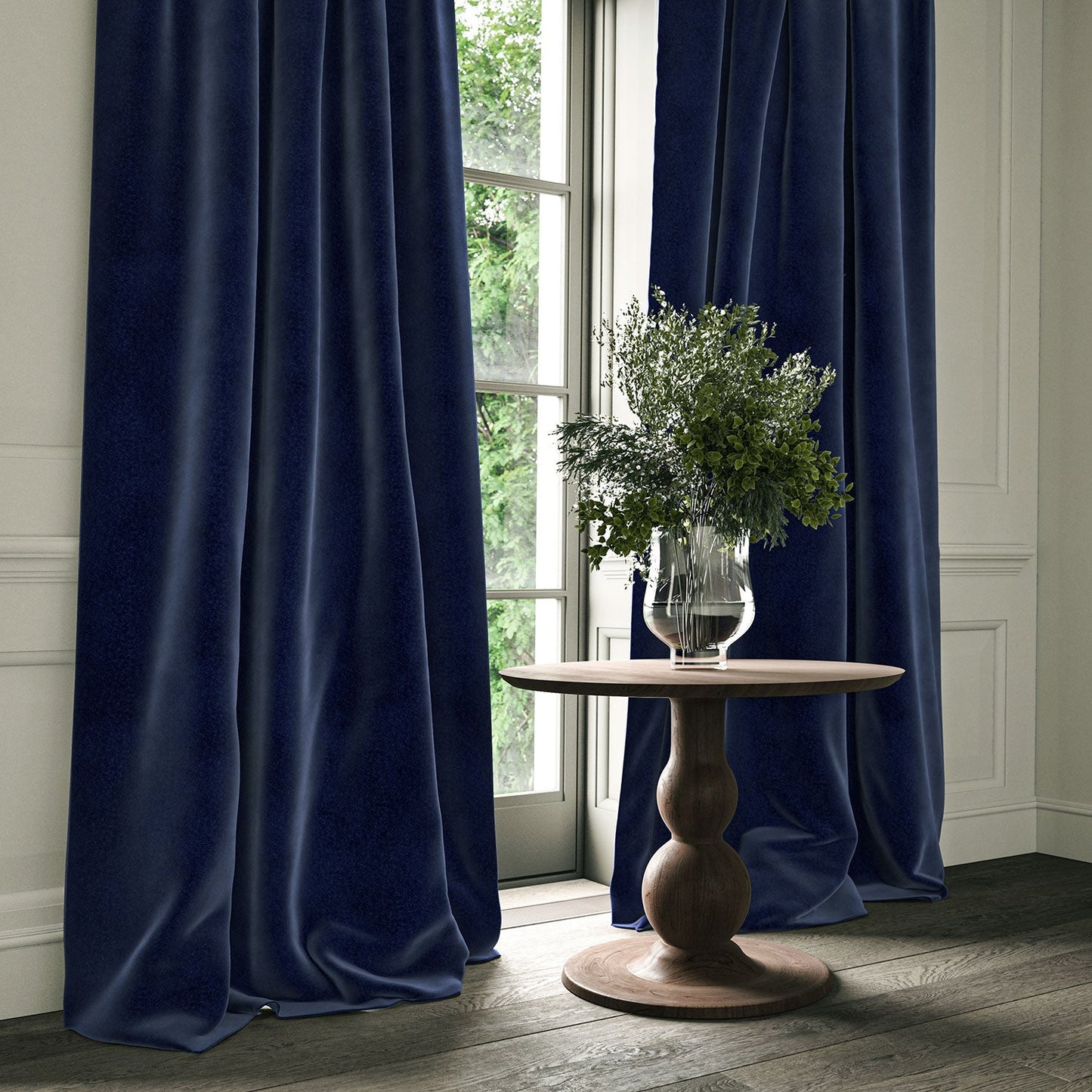 Linwood Omega Indigo CFR Made to Measure Curtains