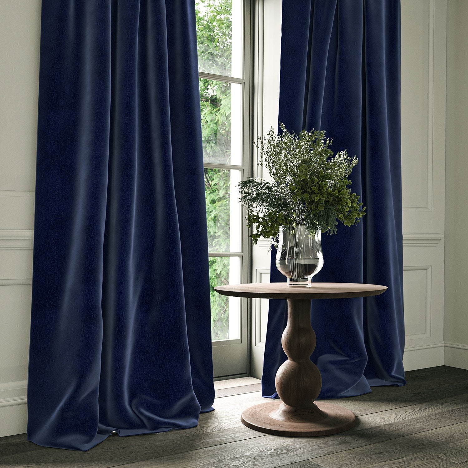 Linwood Omega Indigo CFR Made to Measure Curtains