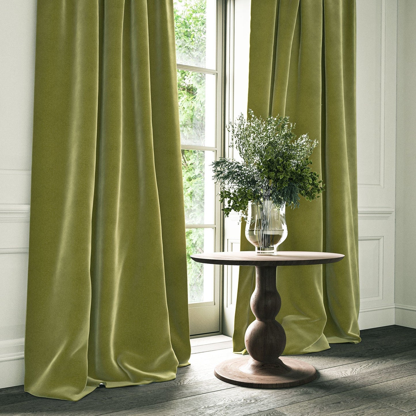 Linwood Omega Lime CFR Made to Measure Curtains