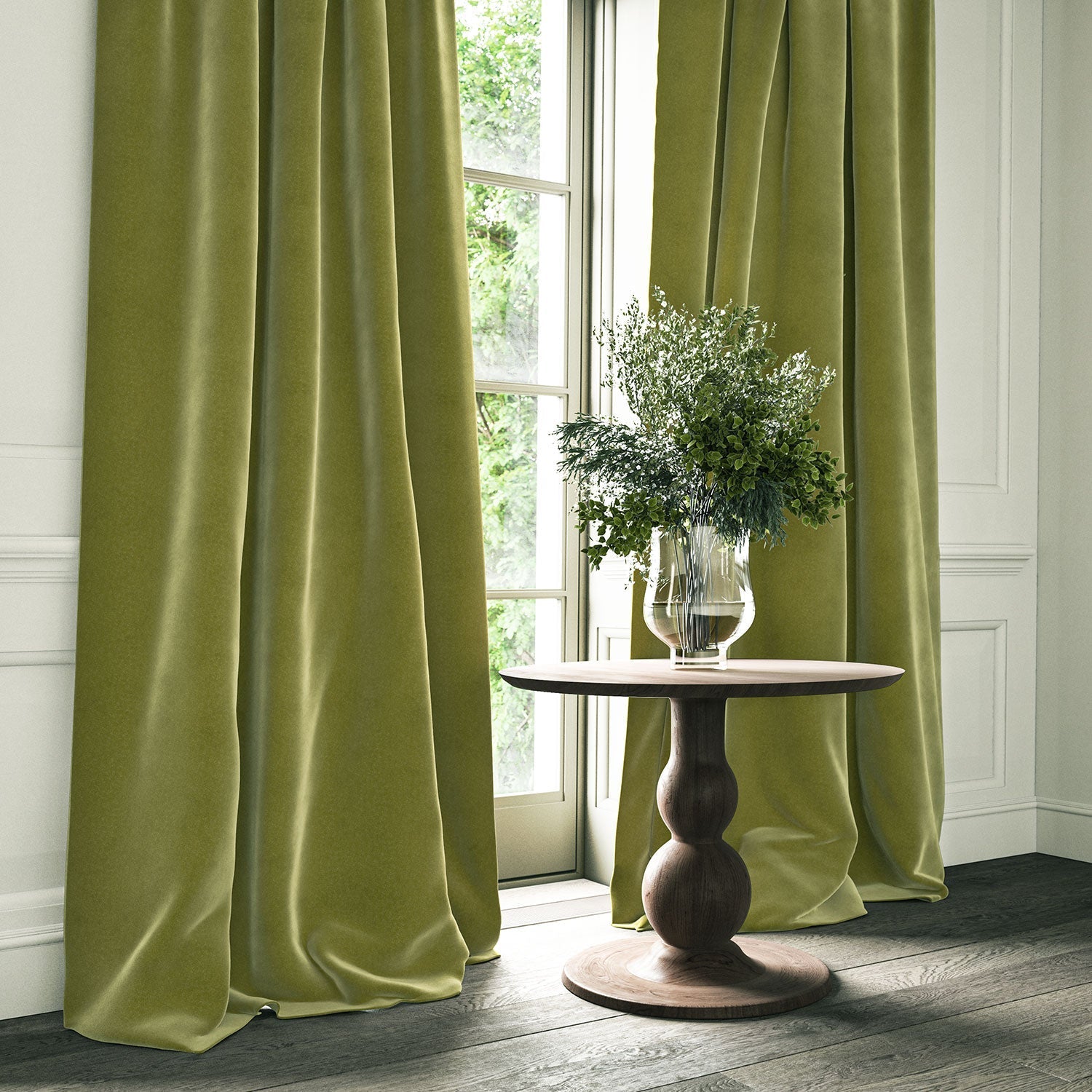 Linwood Omega Lime CFR Made to Measure Curtains