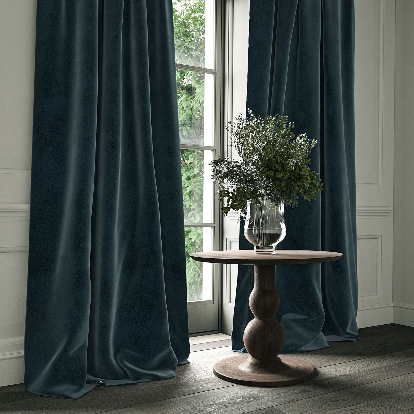 Linwood Omega Marine Blue CFR Made to Measure Curtains