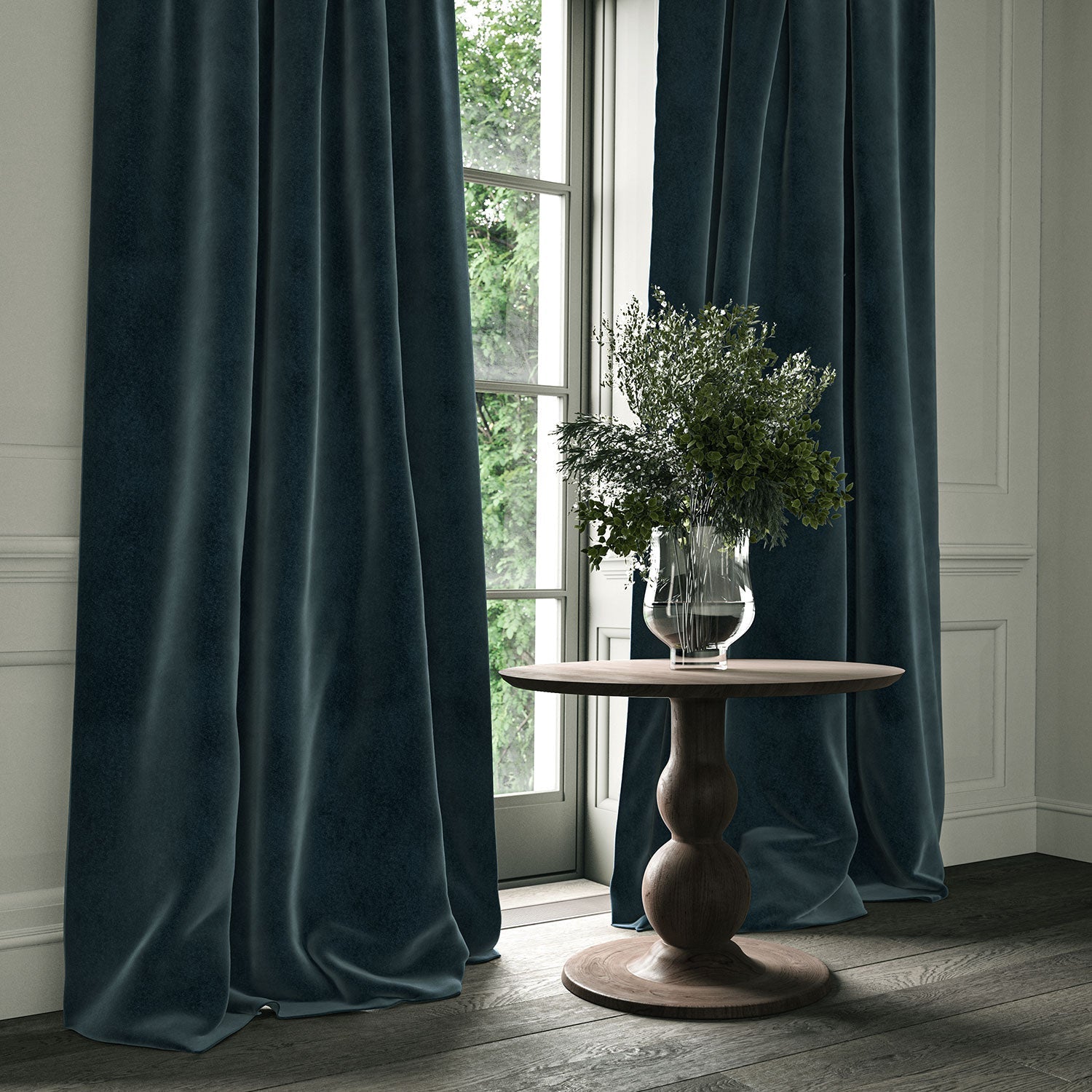 Linwood Omega Marine Blue CFR Made to Measure Curtains