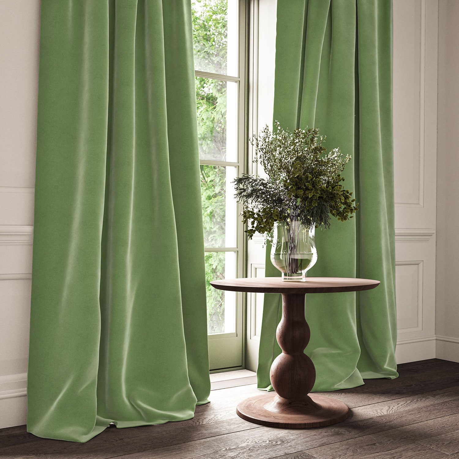 Linwood Omega Winter Moss CFR Made to Measure Curtains