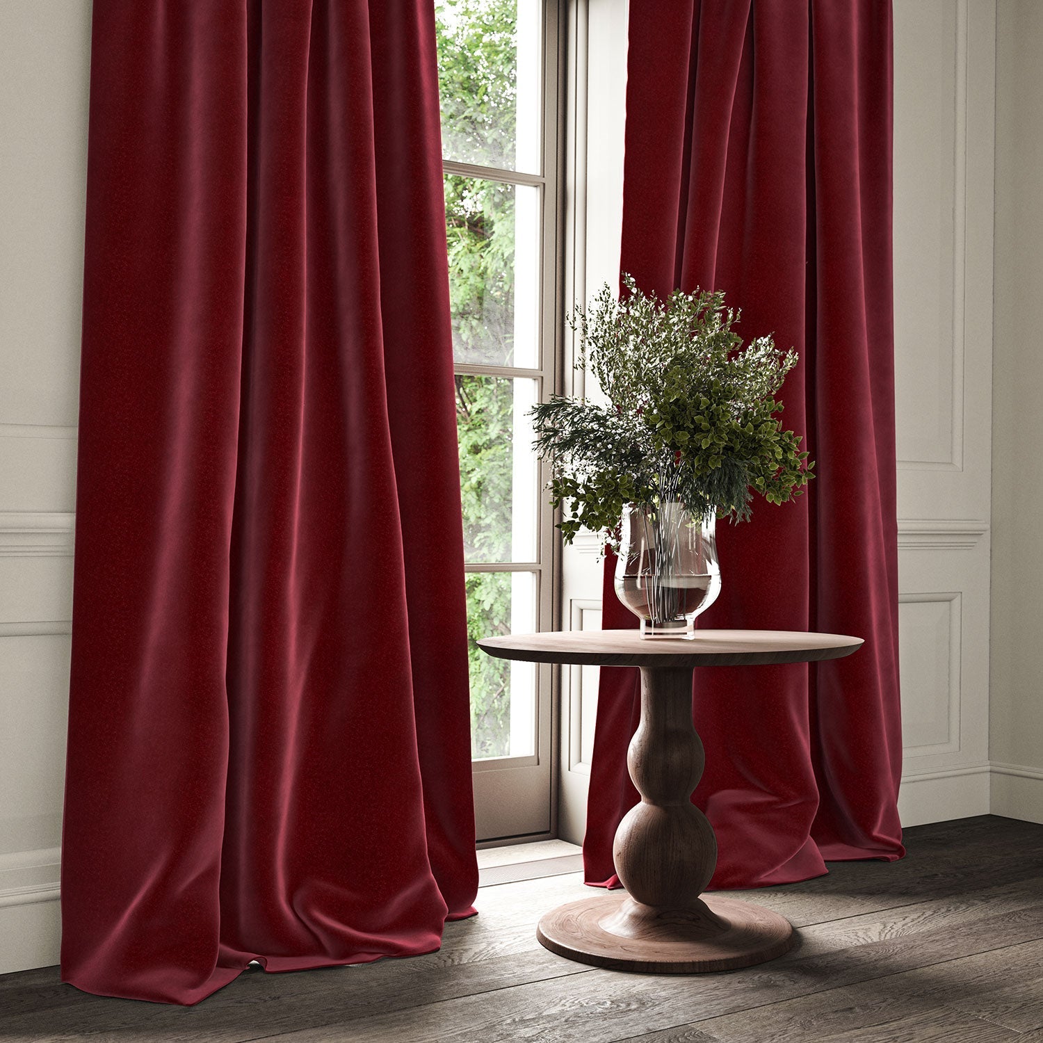Linwood Omega Mulberry CFR Made to Measure Curtains