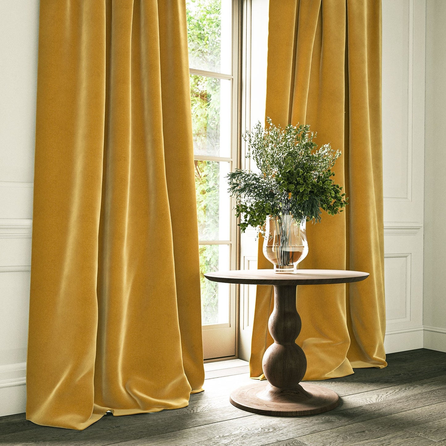 Linwood Omega Mustard CFR Made to Measure Curtains