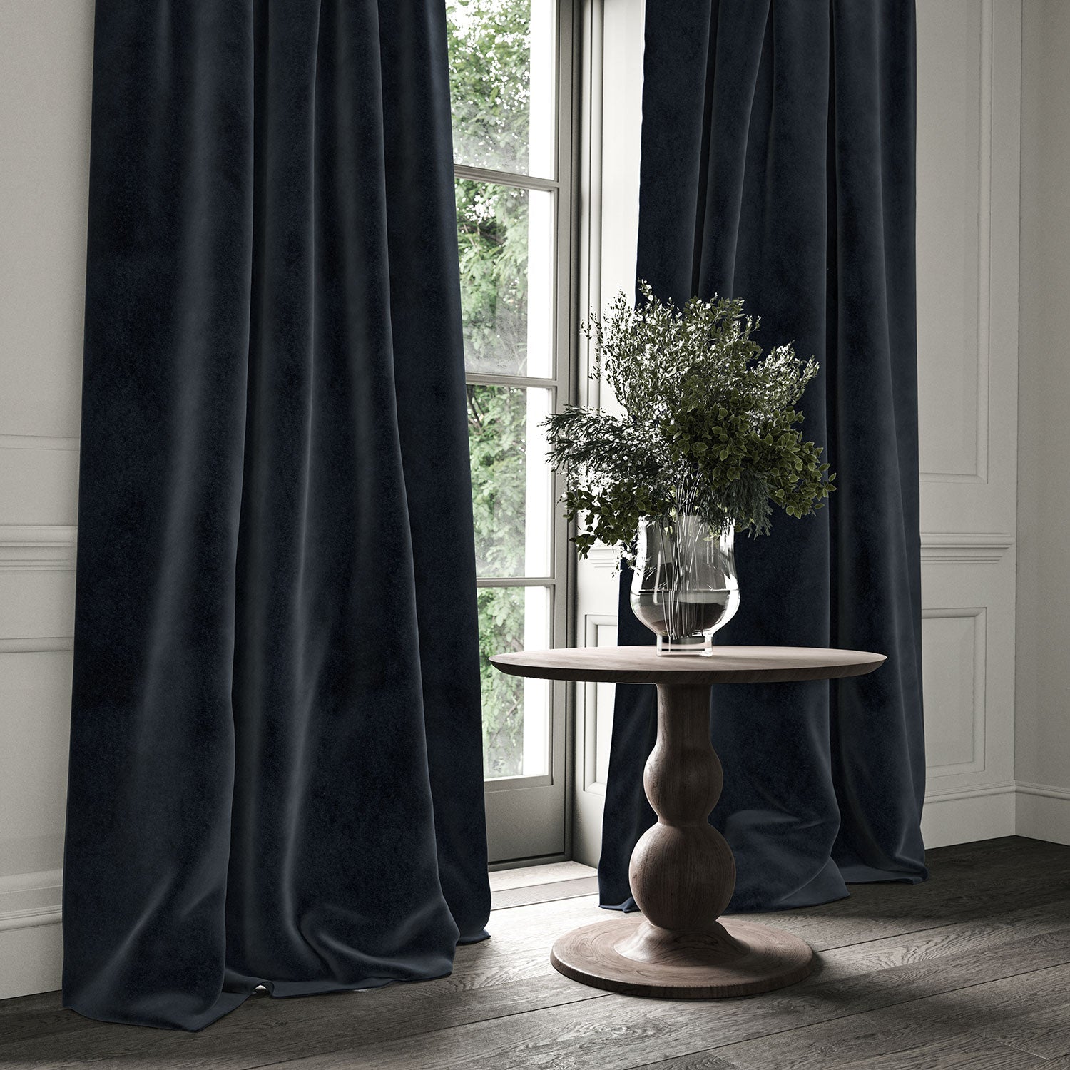 Linwood Omega Navy CFR Made to Measure Curtains