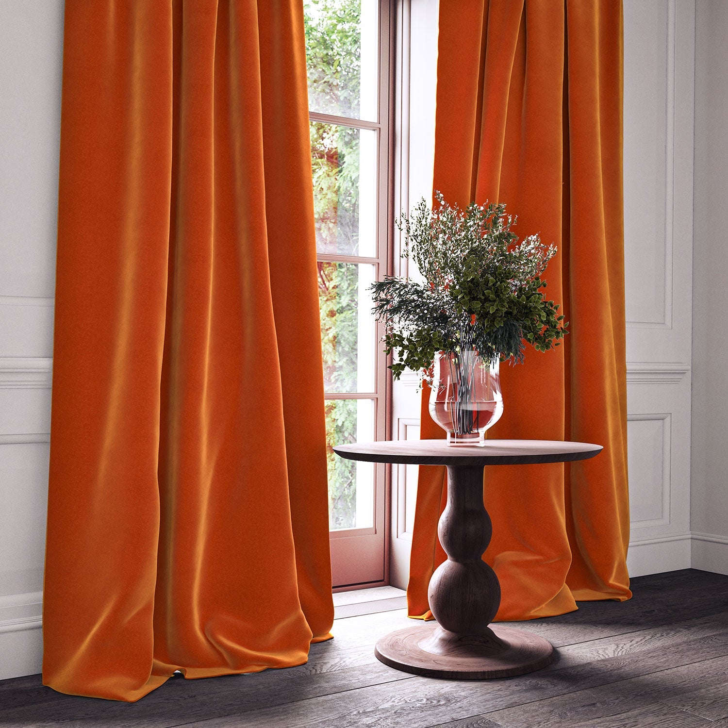 Linwood Omega Orange CFR Made to Measure Curtains