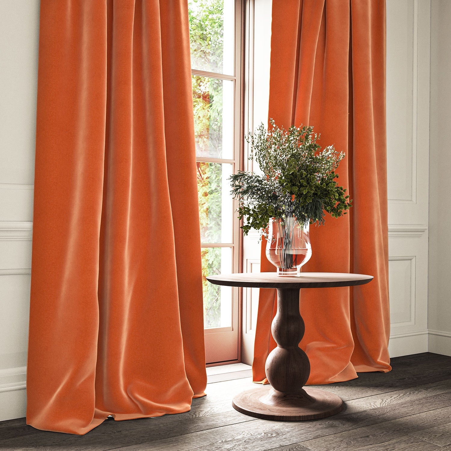 Linwood Omega Papaya CFR Made to Measure Curtains