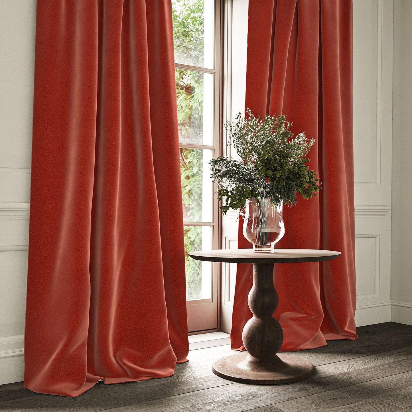 Linwood Omega Pomegranate CFR Made to Measure Curtains