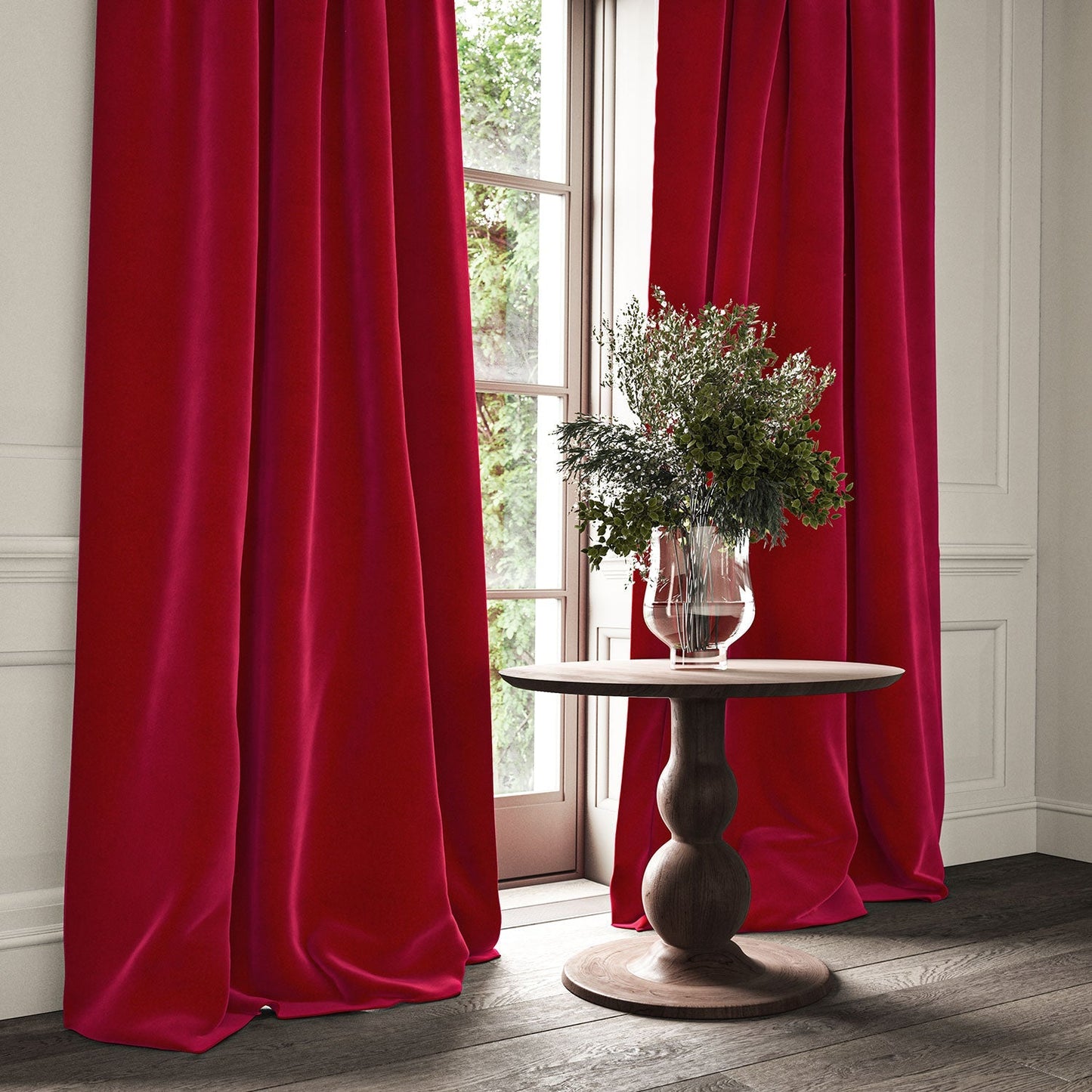 Linwood Omega Poppy CFR Made to Measure Curtains