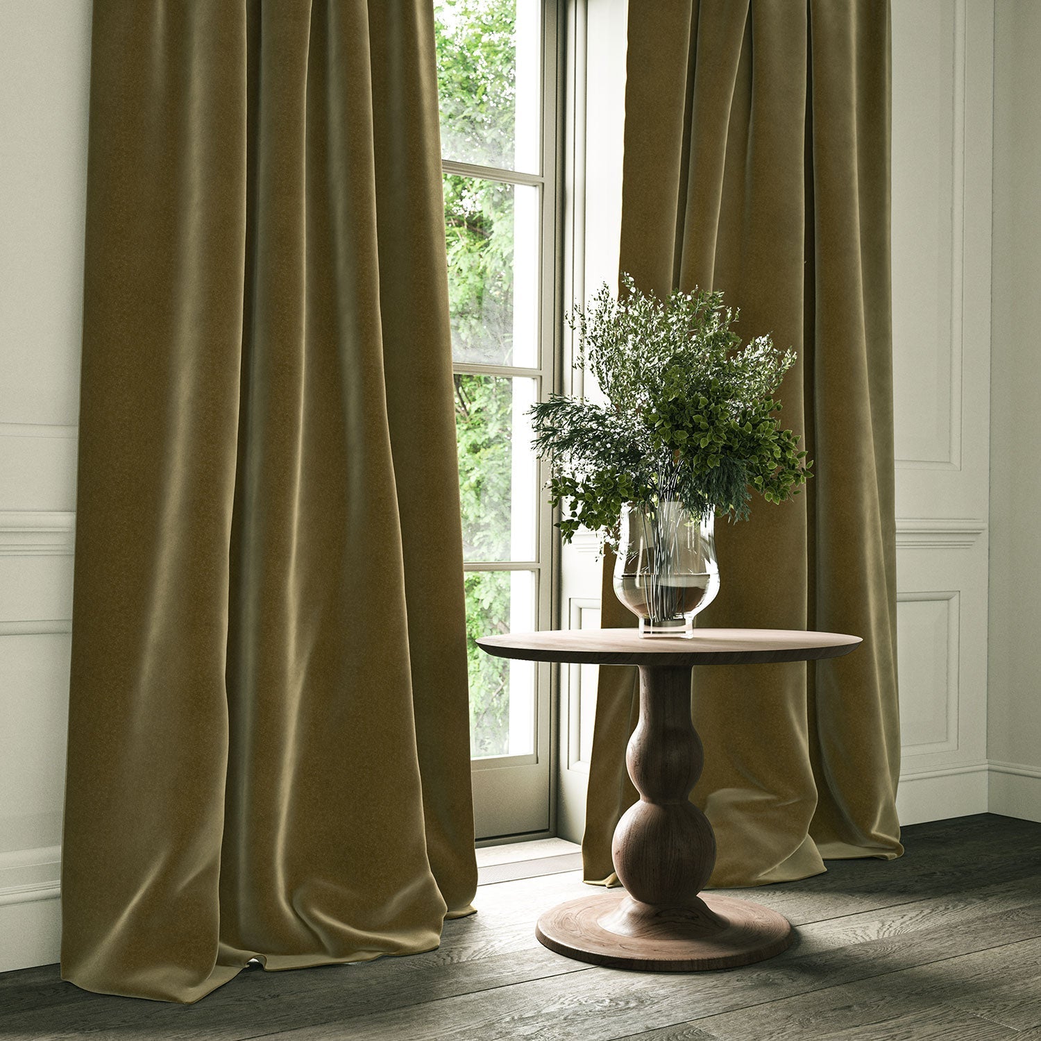 Linwood Omega Sepia CFR Made to Measure Curtains