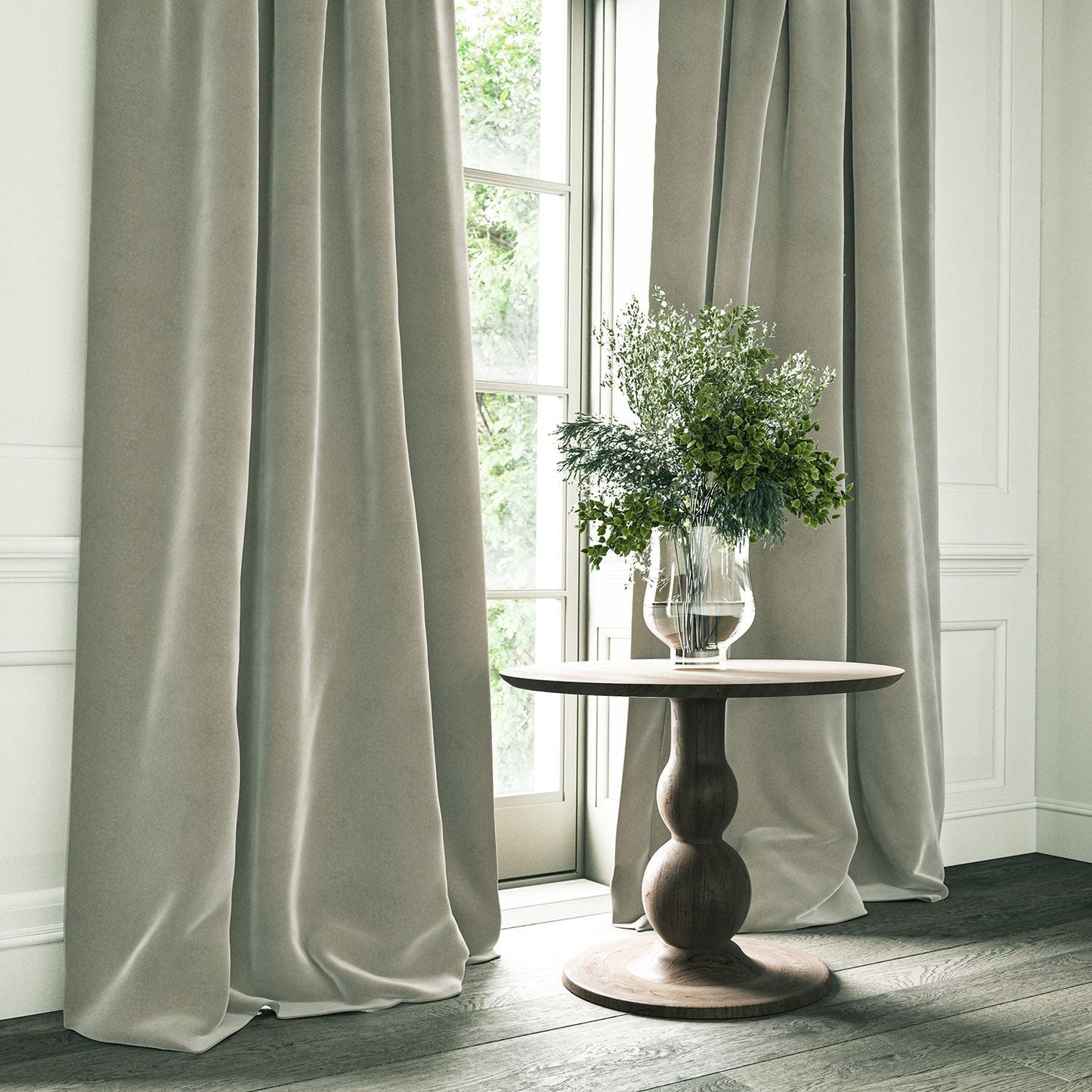 Linwood Omega Smoke CFR Made to Measure Curtains