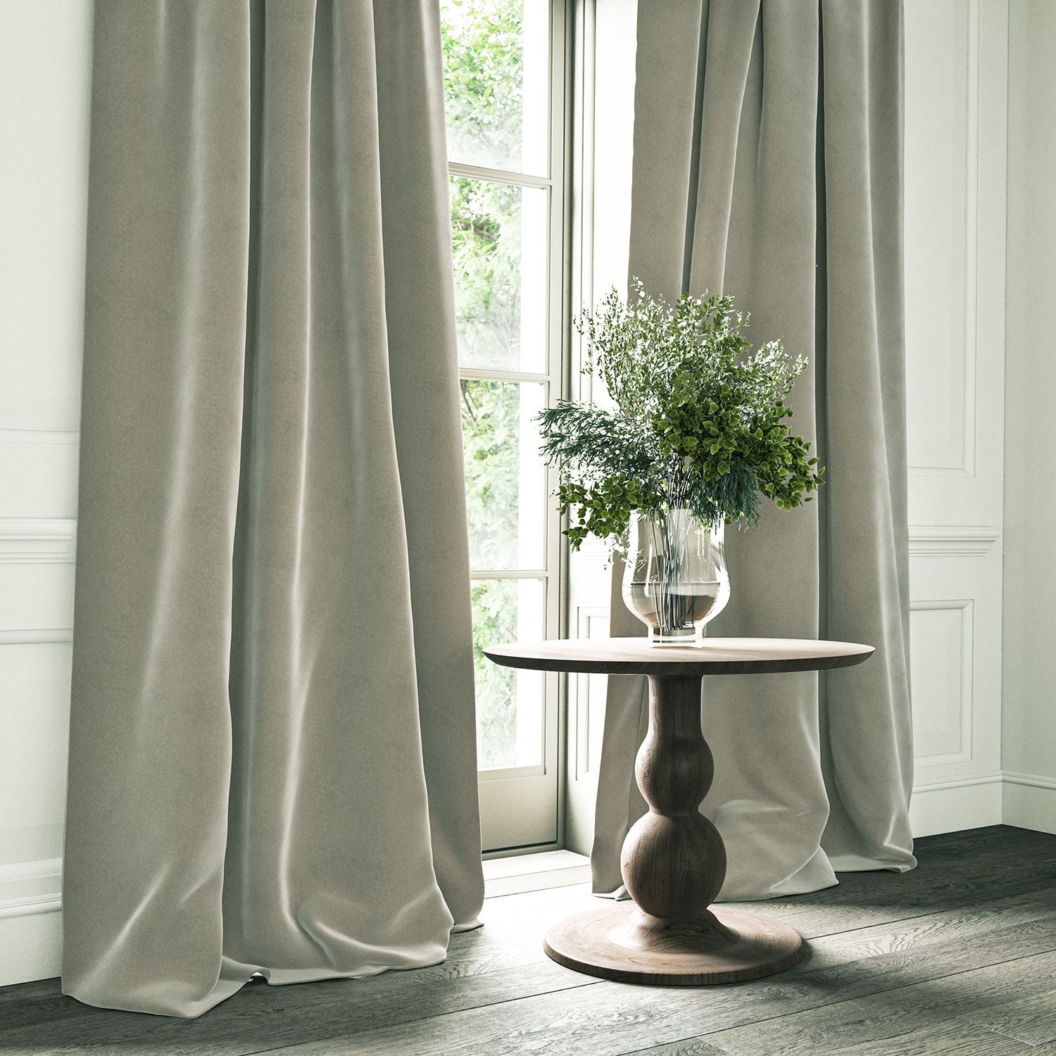 Linwood Omega Smoke CFR Made to Measure Curtains
