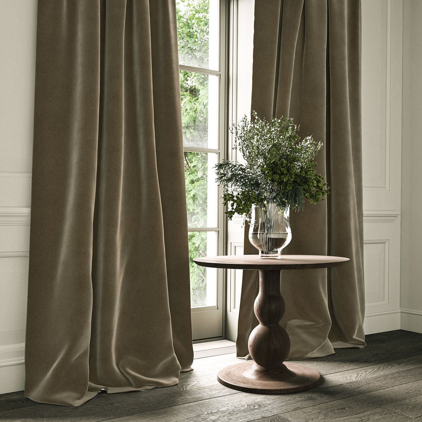 Linwood Omega Taupe CFR Made to Measure Curtains
